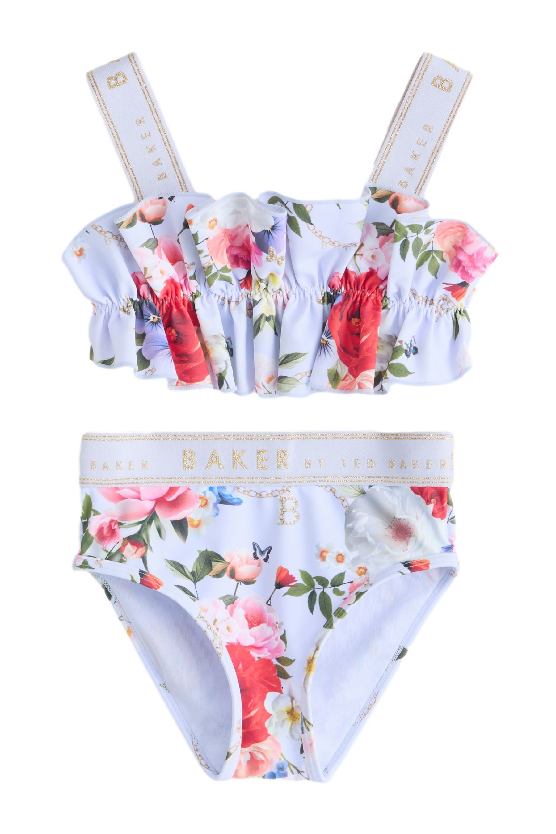 Baker by Ted Baker Bustier-Bikini Baker by Ted Baker Bikini mit Print + Raffung (2-St)