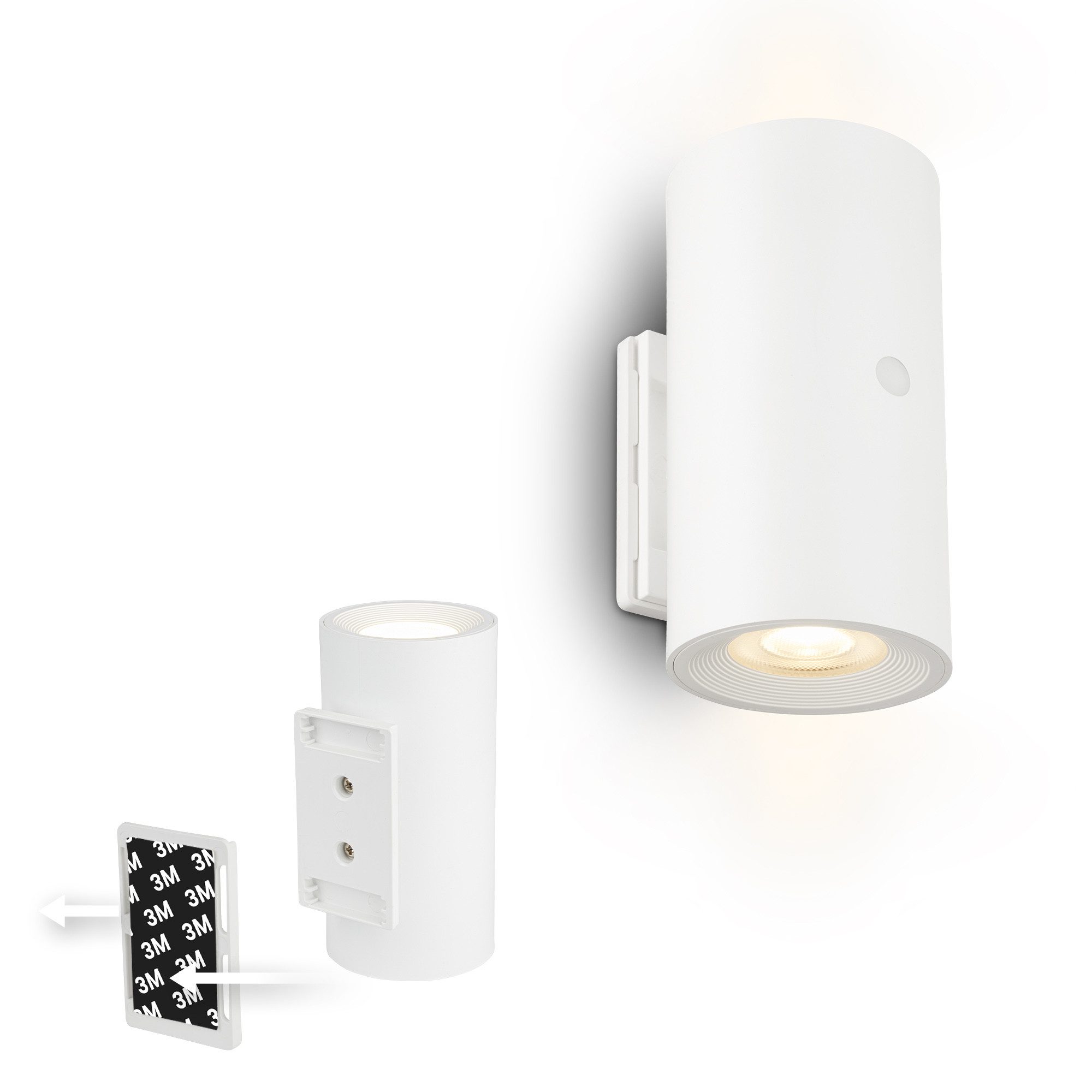 Briloner Leuchten LED Wandleuchte Dimmbar Touchfunktion Kabellos Warmweiß, LED fest integriert