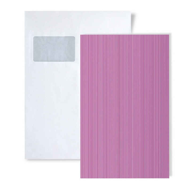 Edem Papiertapete S-598-22, gestreift, matt, unifarben, (1 Musterblatt, ca. A5-A4), farben:flieder, rot-lila, signal-violett