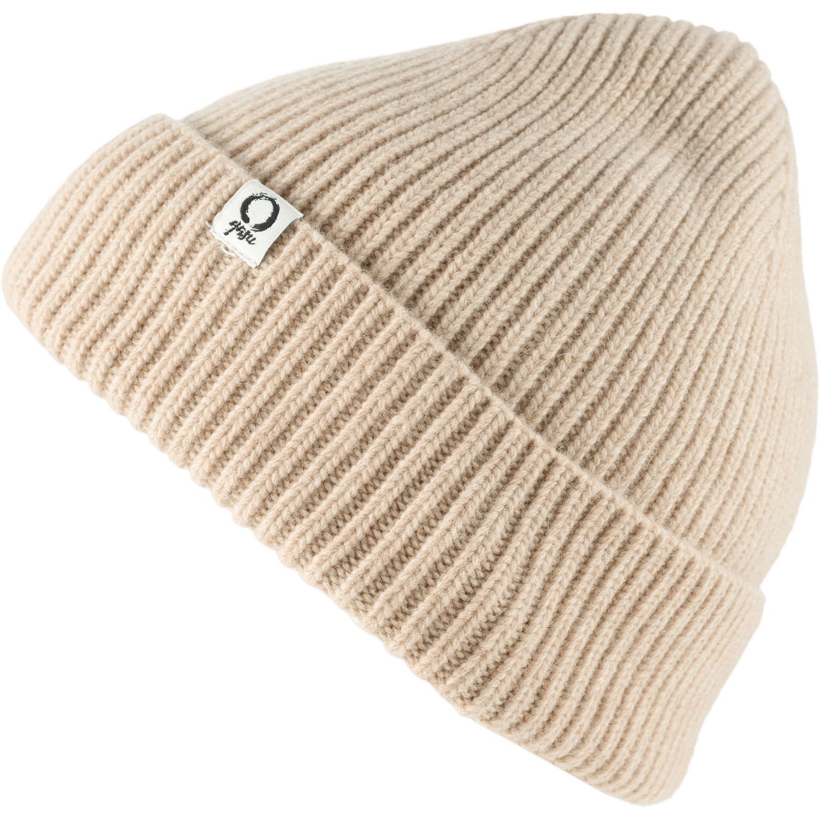 Historisch günstigster Preis yasu Beanie Wintermütze Rip Aki Unisex Strickmütze Mütze Wollmütze Beige Lamm Wolle Beanie