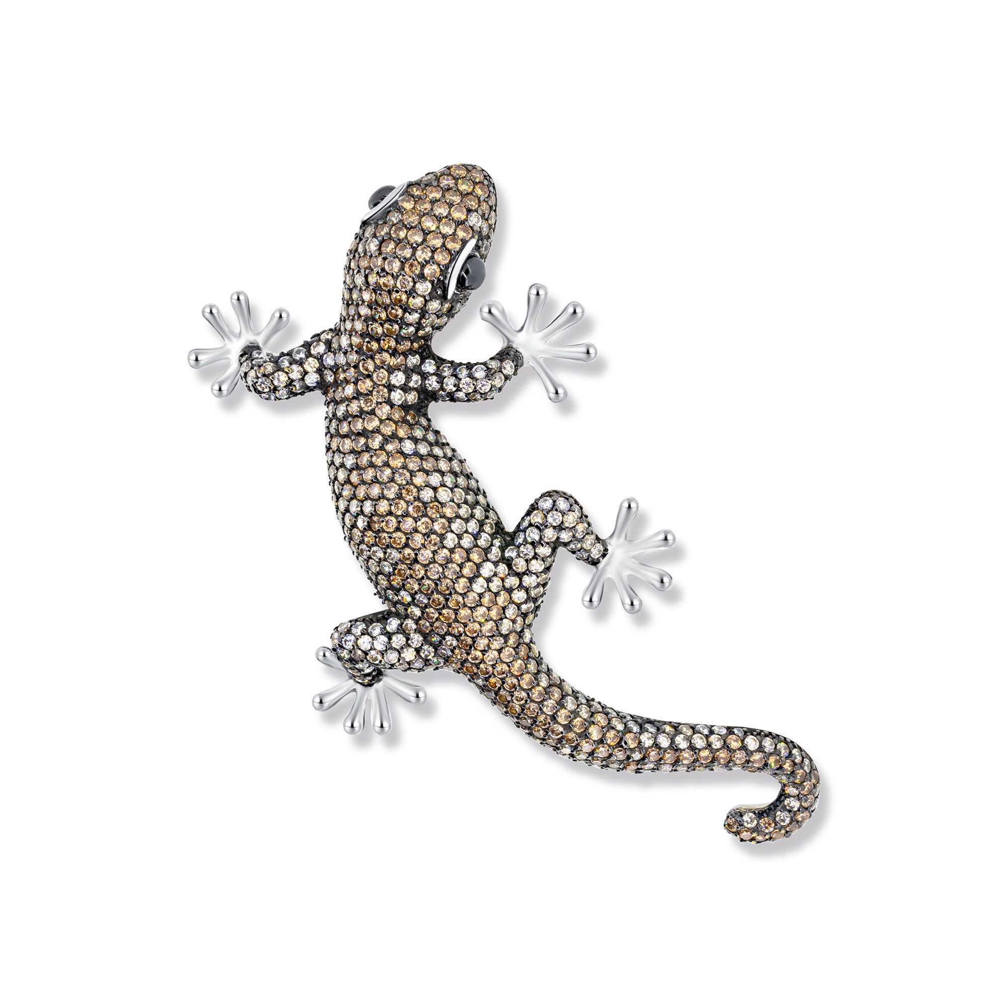 Seinerzeit FLORA & FAUNA Kettenanhänger Ralf Salamander Anhänger, Schmuck aus 925 Sterling Silber (Vom Wald inspirierter Damenschmuck mit liebevoll gestaltetem Natur- und Tiermotiv – ein besonderer Begleiter im Alltag und zu besonderen Anlässen, 1-tlg., inkl. Geschenkverpackung für Frauen ob Freundin, Mutter, Ehefrau, Oma), rhodiniert, geschwärzt und Zirkonia-Steinen