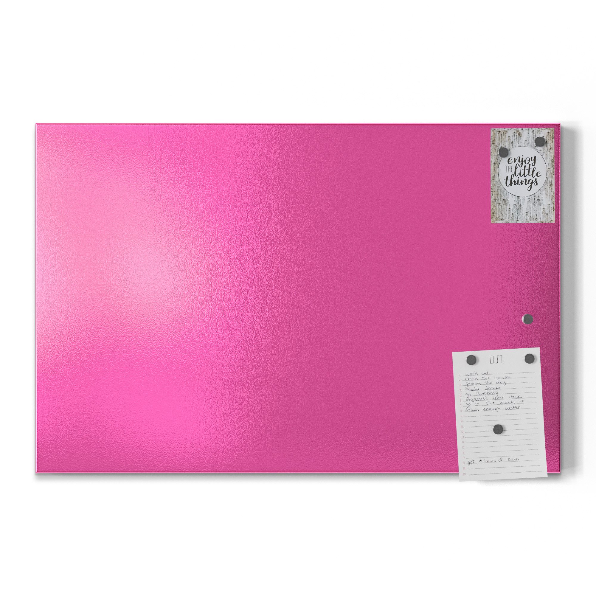 DEQORI Magnettafel 'Unifarben - Rosa', Metall Whiteboard für alle Magnete, Magnetboard magnetisch
