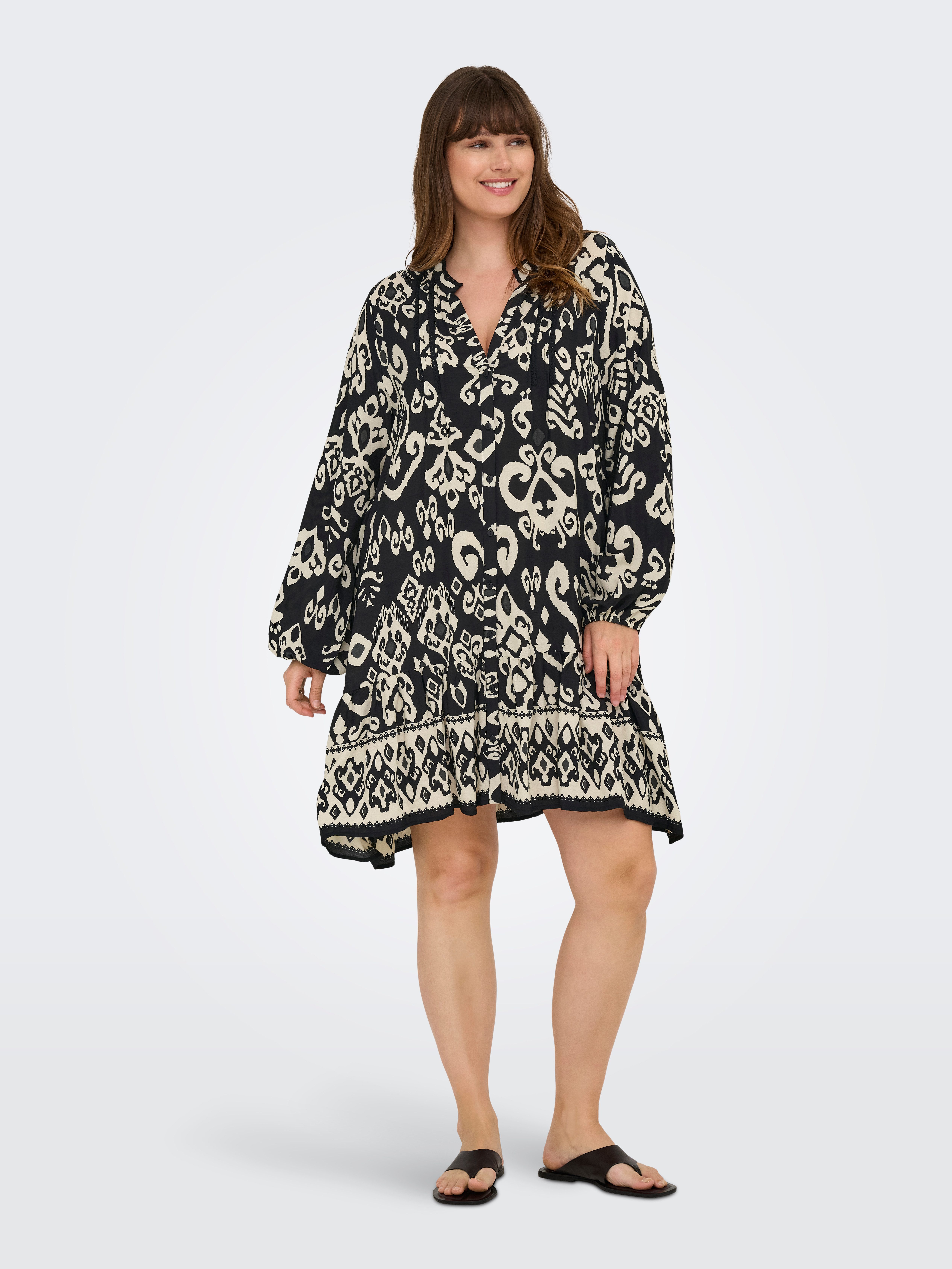 ONLY CARMAKOMA Sommerkleid CARAJA LS DRESS WVN NOOS