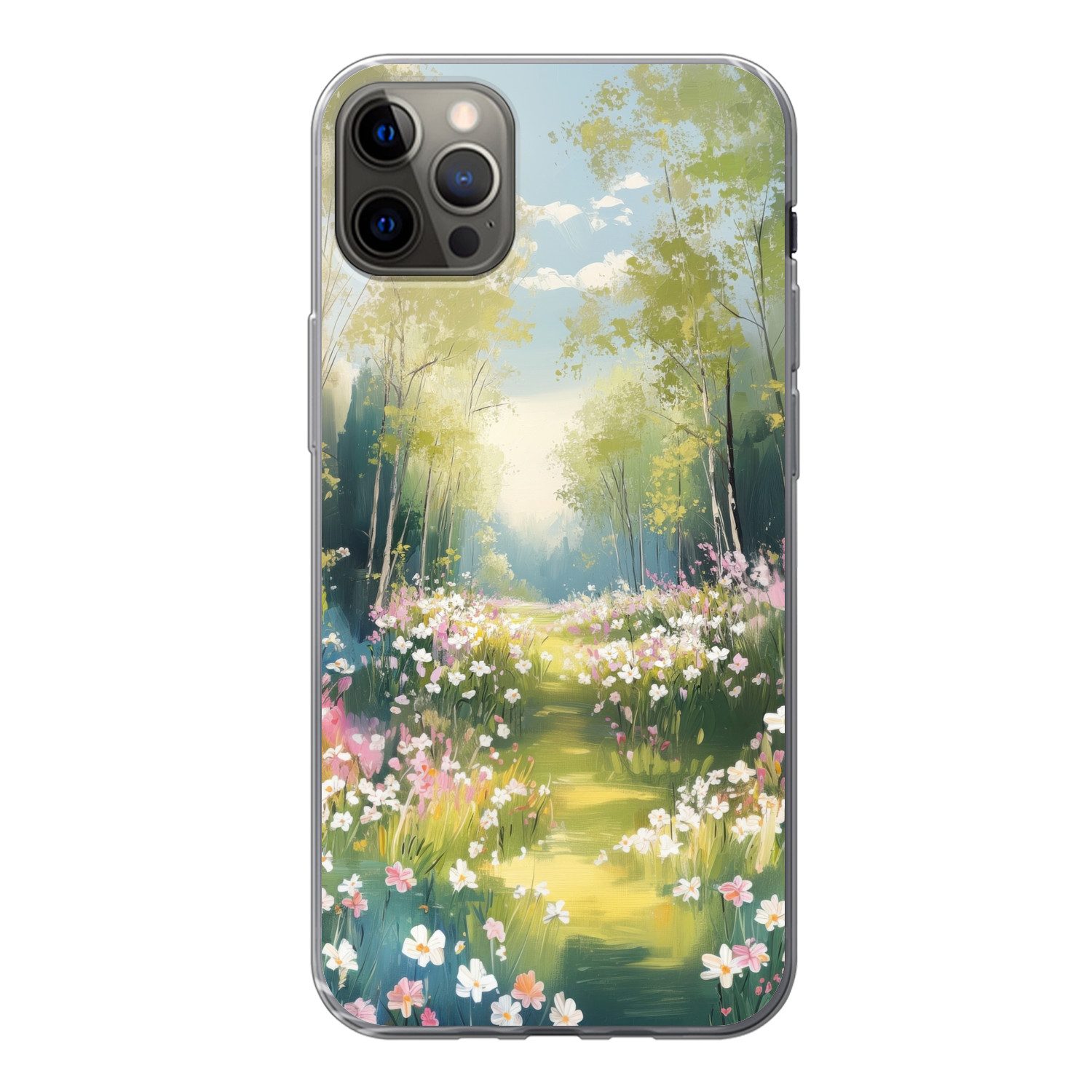 MuchoWow Handyhülle für Apple iPhone 13 Pro Max Wald - Malerei - Farbenfroh, Smartphone-Bumper, Print, Handy Schutzhülle Dünn