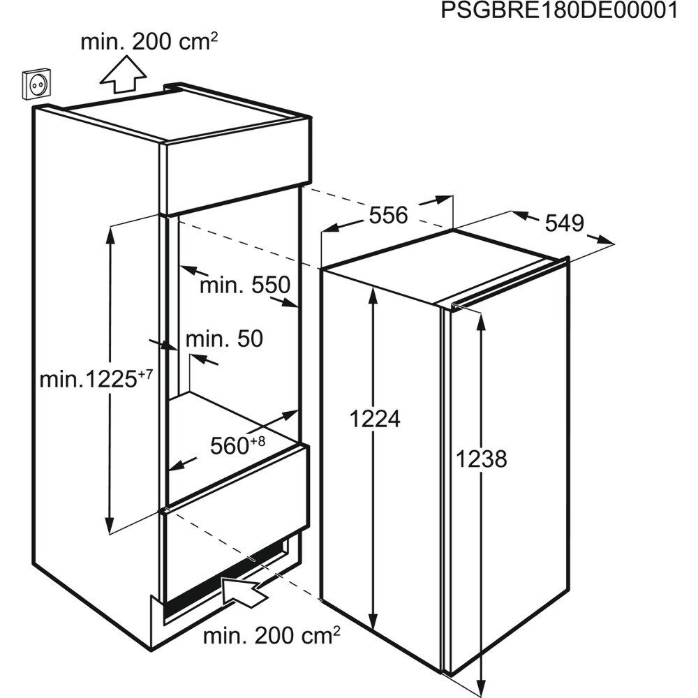 EEK:F Frostmatic AEG SFS612FXAF 181L Kühlschrank LED-Display