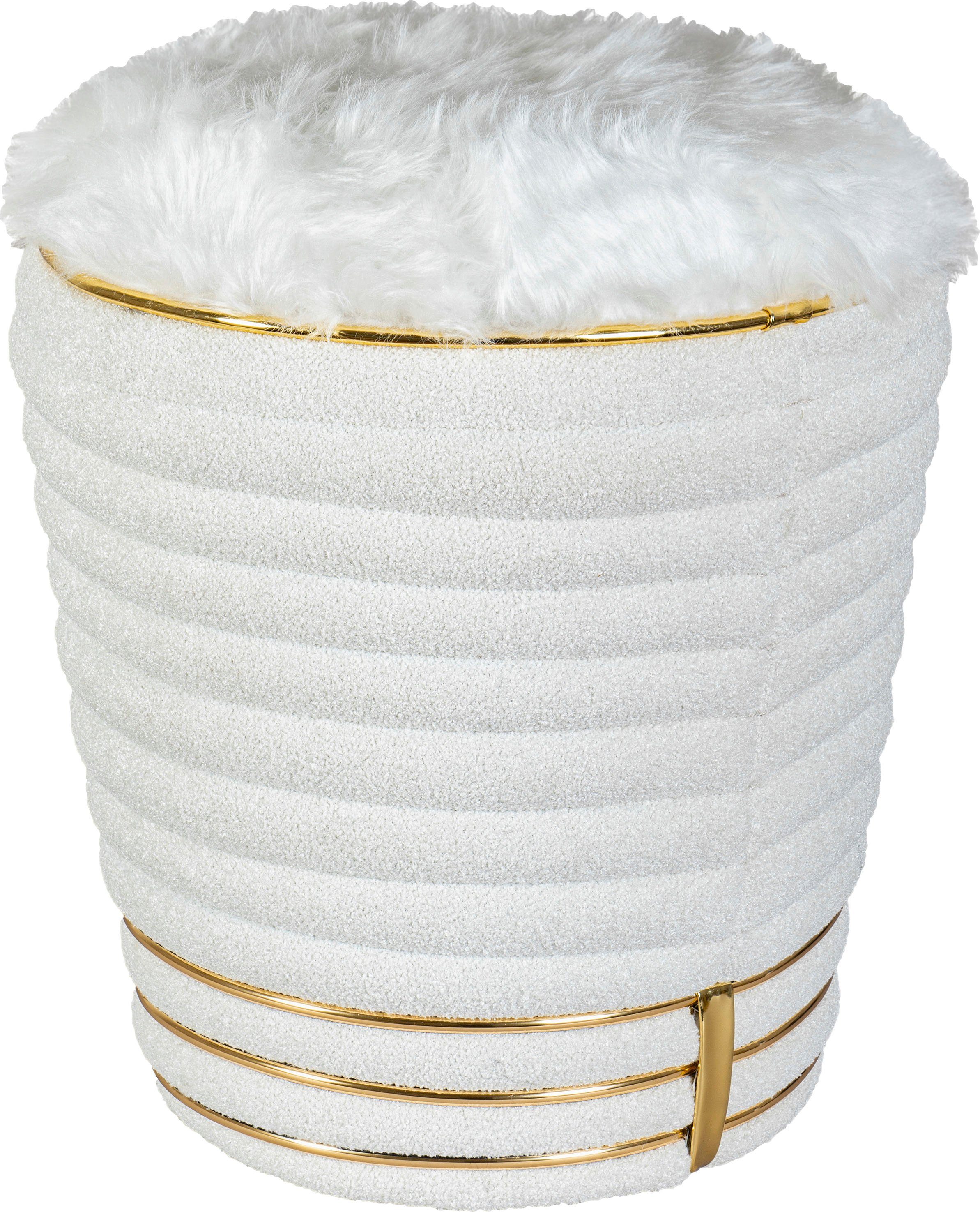 Kayoom Sitzhocker Hocker Doric, trendiger Look, ästhetische Farbgebung, schöne Steppung (1 St), komfortabel, hochqualitativ, pflegeleicht, hochwertige Materialien