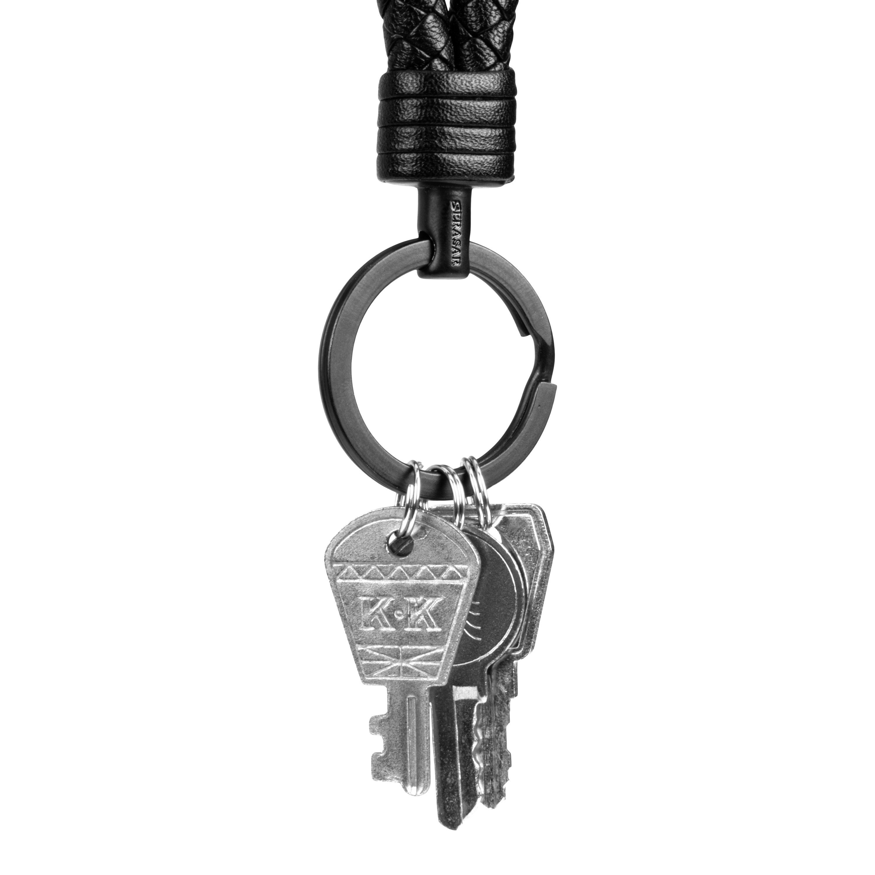für "Strong" Leder Schlüsselanhänger Grün Zusatzringe SERASAR kleine (1-tlg), Schlüsselanhänger Schlüssel