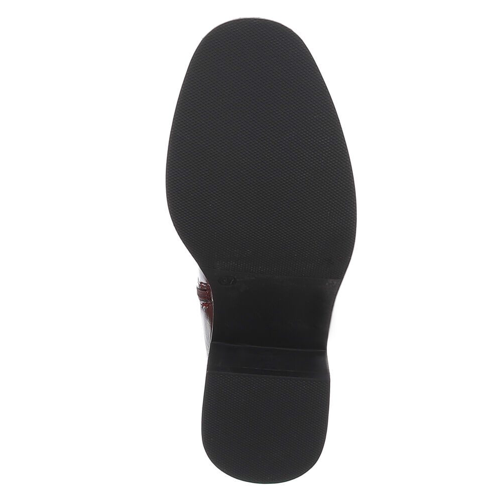 Ital-Design Elegante Hohe Stiefel mit Strukturprägung für Damen Stiefel (90851804) Blockabsatz Stiefel in Weinrot