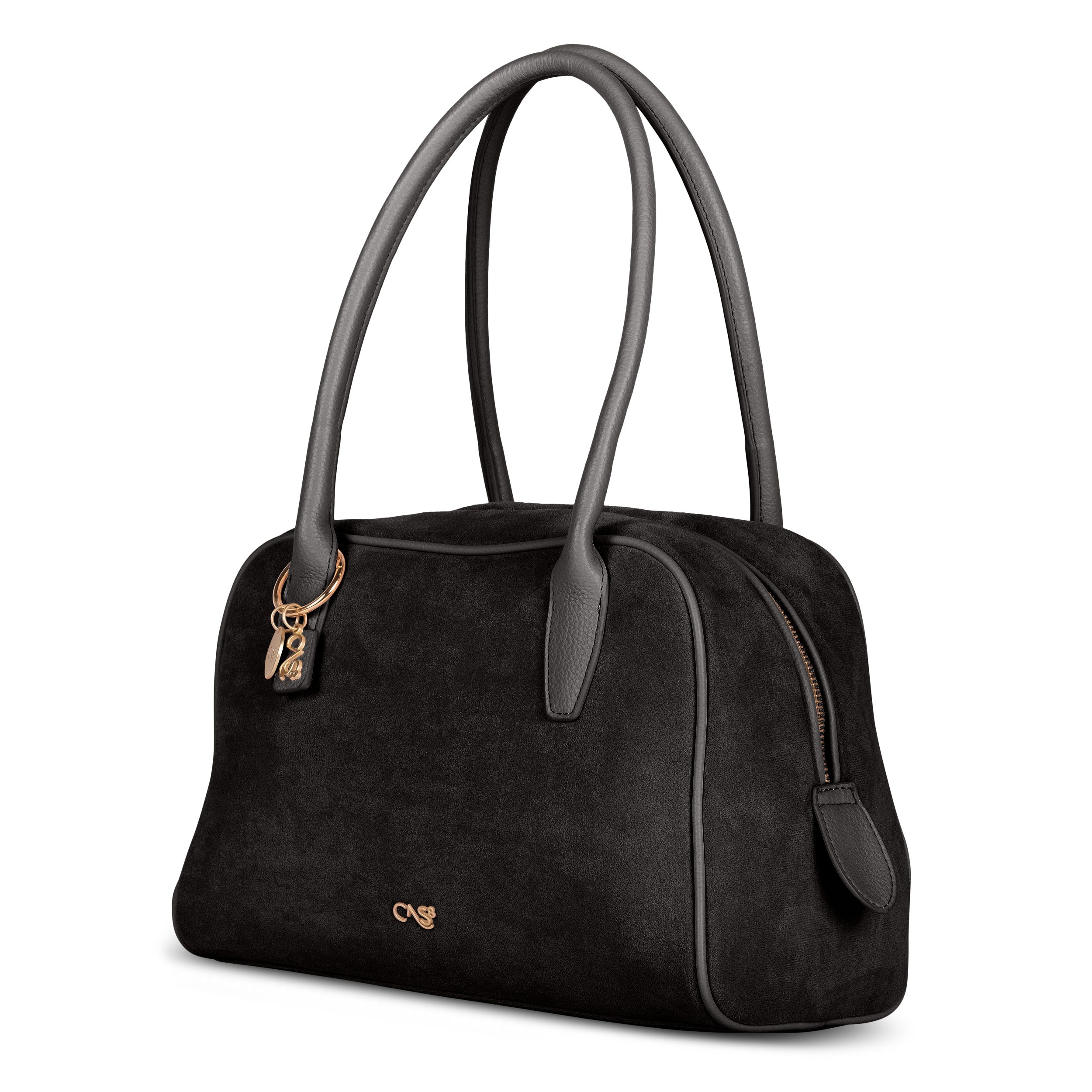 Cas8 Handtasche Rike 35594 - vegane Schultertasche in Wildleder-Optik