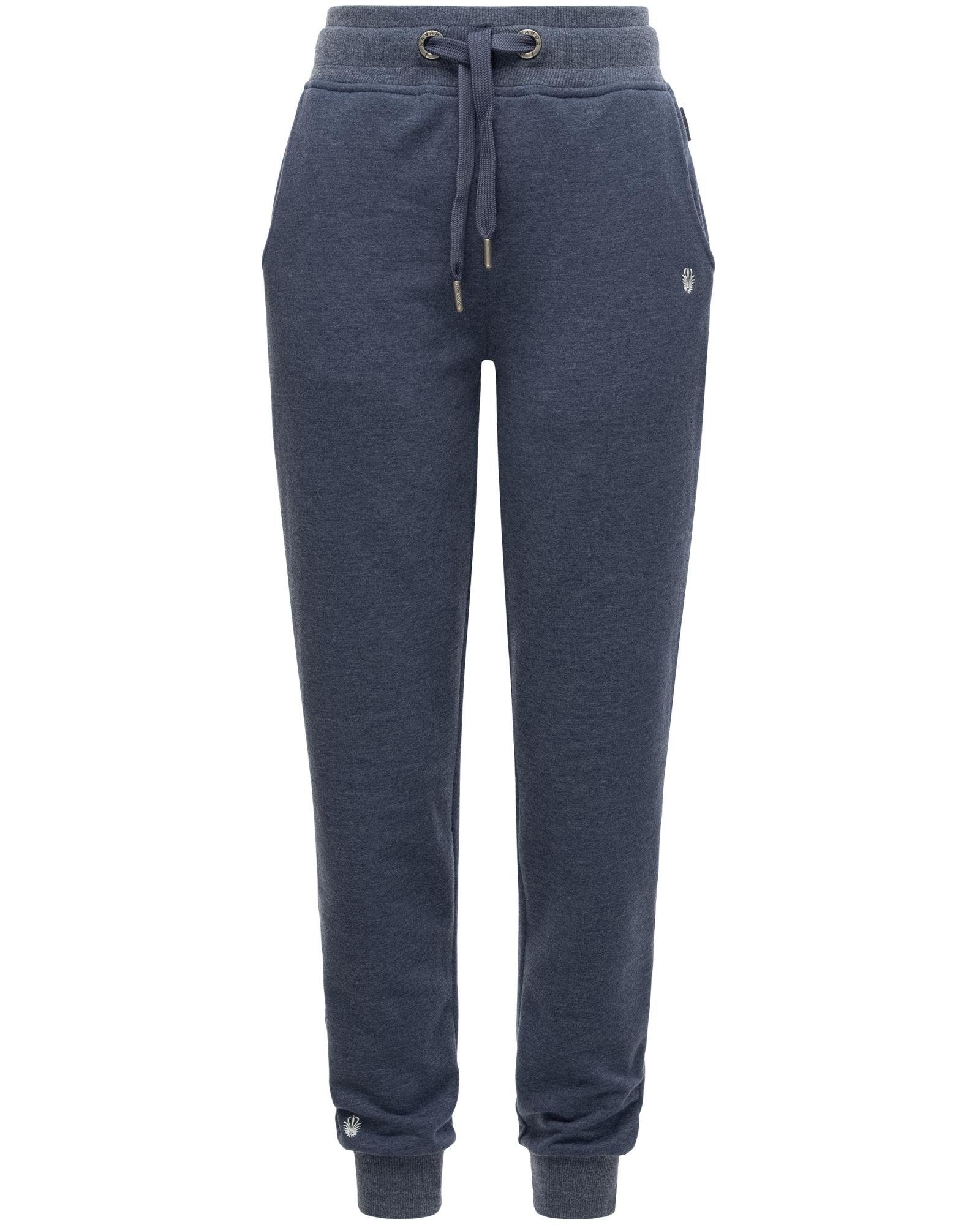 Jogginghose mit Schmusekätzchen Navahoo Sweathose Kuschelig Damen Kordelzug weiche mittelblau