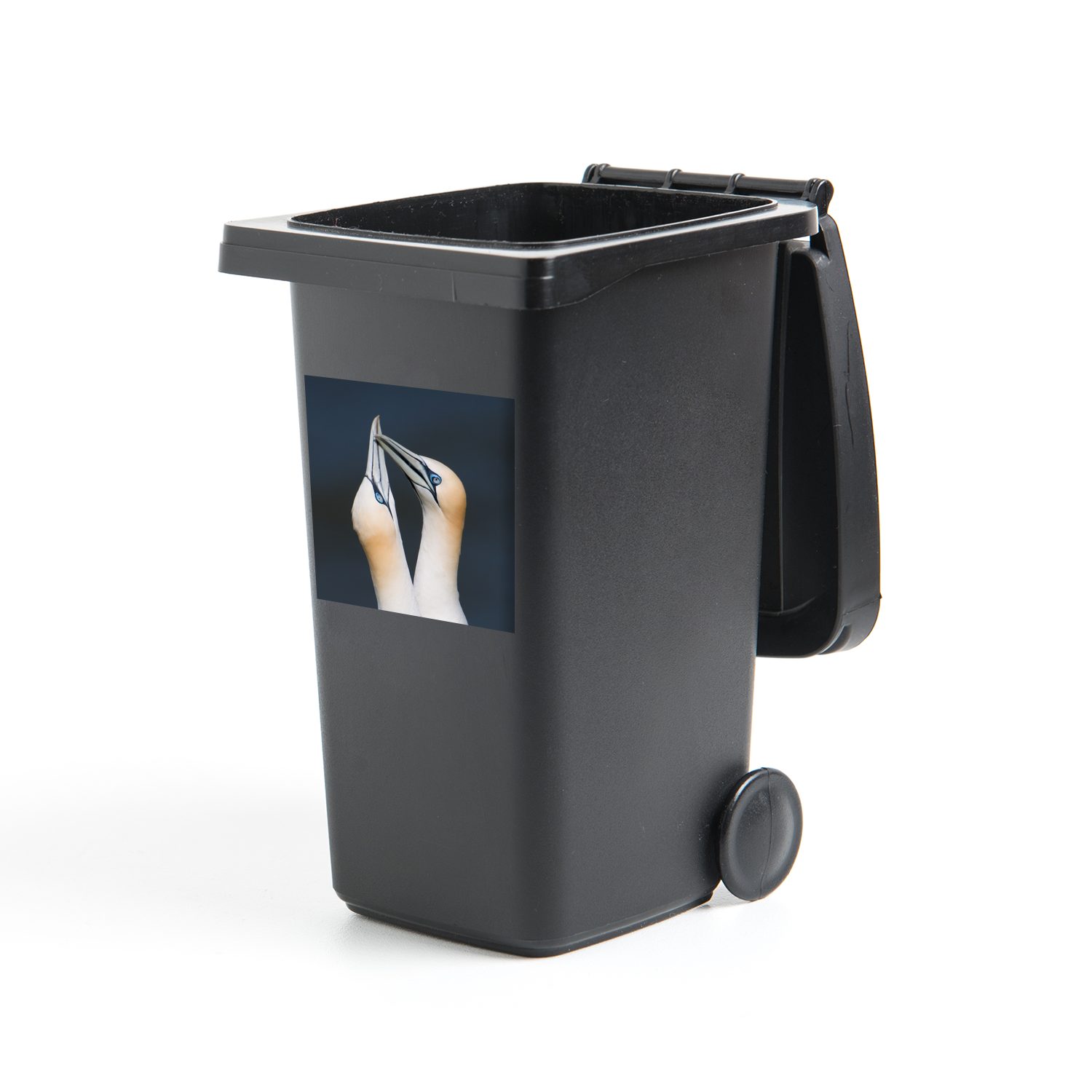 Abfalbehälter Mülltonne, Mülleimer-aufkleber, Basstölpel-Paar St), MuchoWow Container, (1 Wandsticker Sticker,