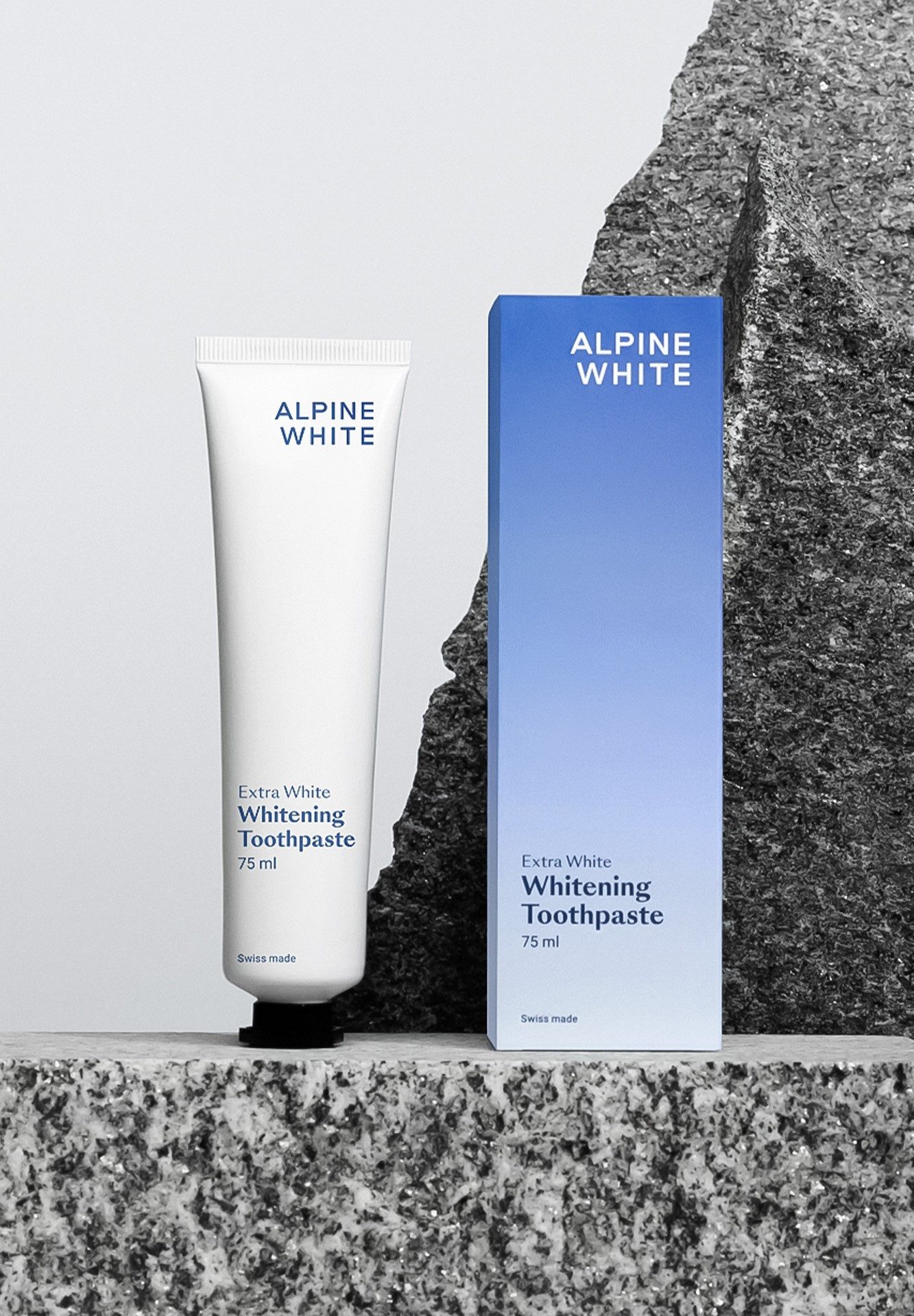 ALPINE WHITE Zahnpasta Extra White, mit Aktivkohle und optischem Blaulichtfilter