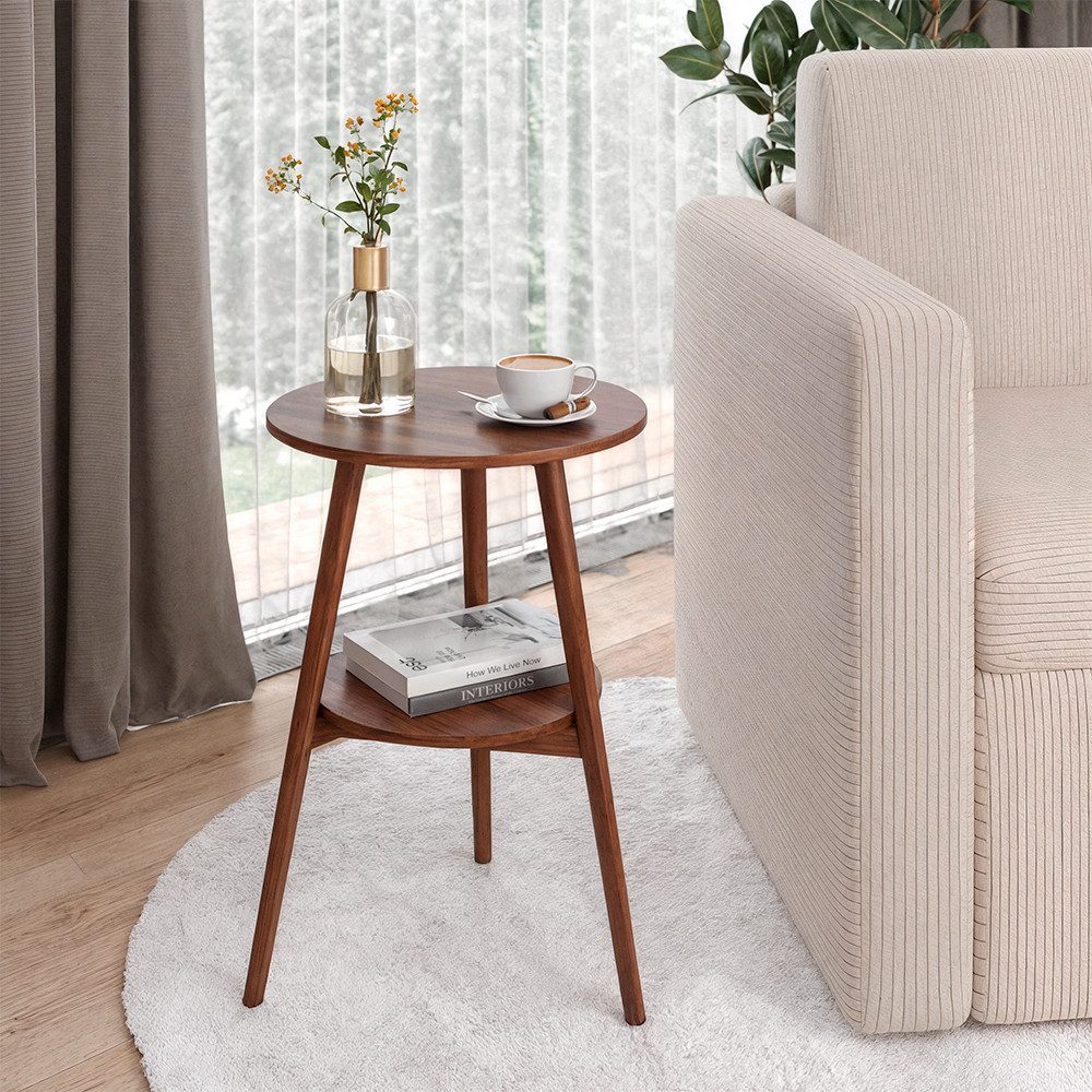 Vicco Couchtisch Rondal, Nussbaum, 38 x 38 cm (1-St)