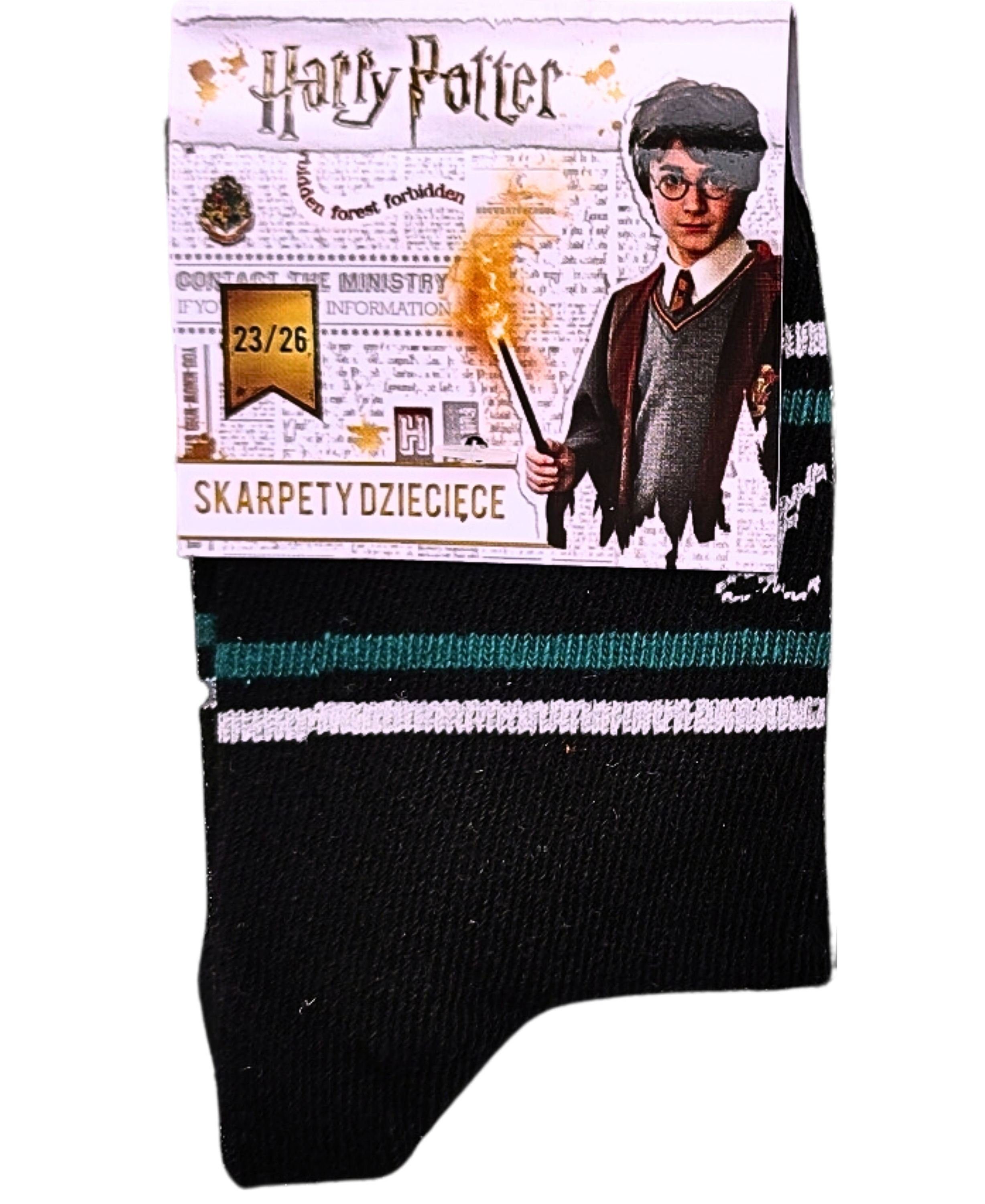 Harry Potter Socken mit Slytherin & Gryffindor Design (2-Paar) Lange Socken für Jungen Gr. 23-34