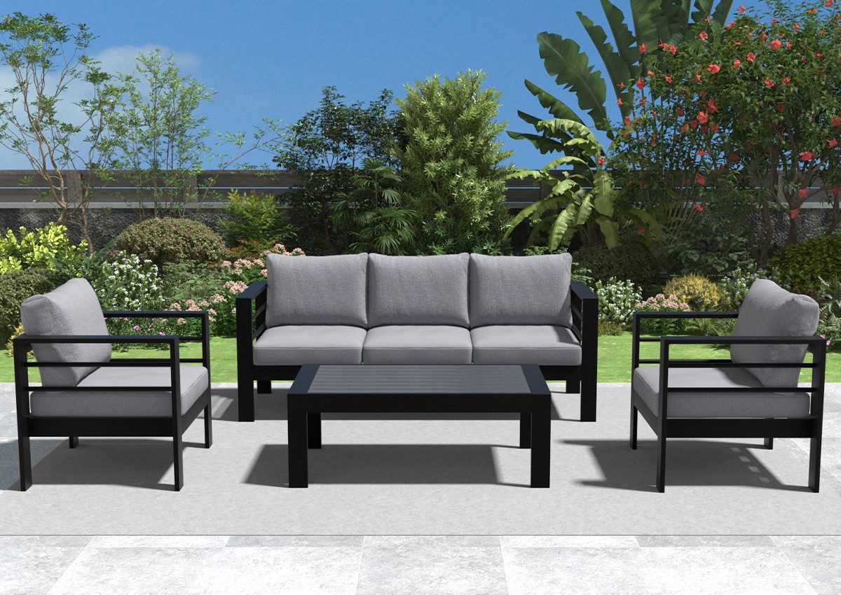MeXo Gartenlounge-Set Gartenmöbel Set Aluminium Loungeset günstig online kaufen