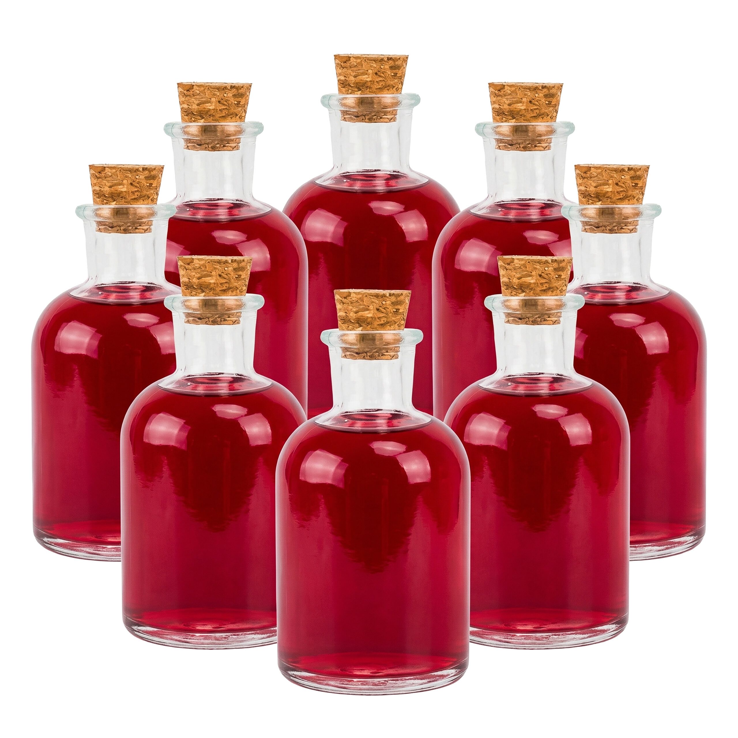 relaxdays Vorratsglas Glasflaschen mit Korken 8er Set, Glas, (8-tlg)