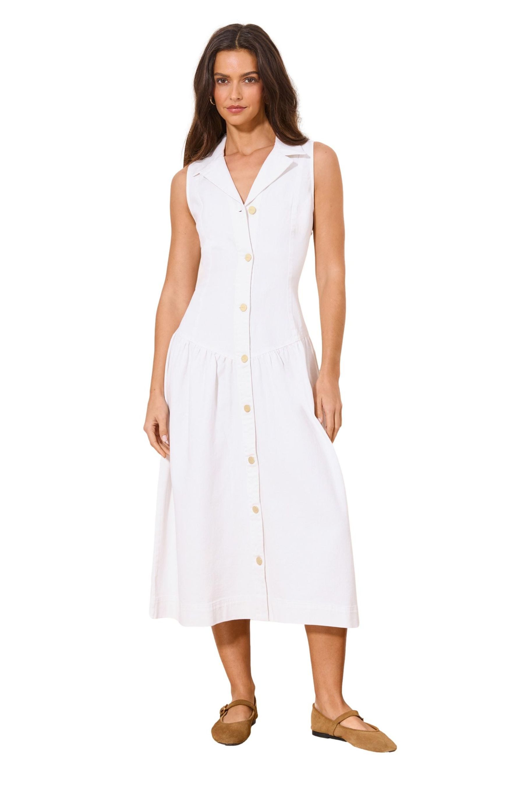 LIPSY Midikleid Lipsy Jeanskleid mit tief angesetzter Taille (1-tlg)