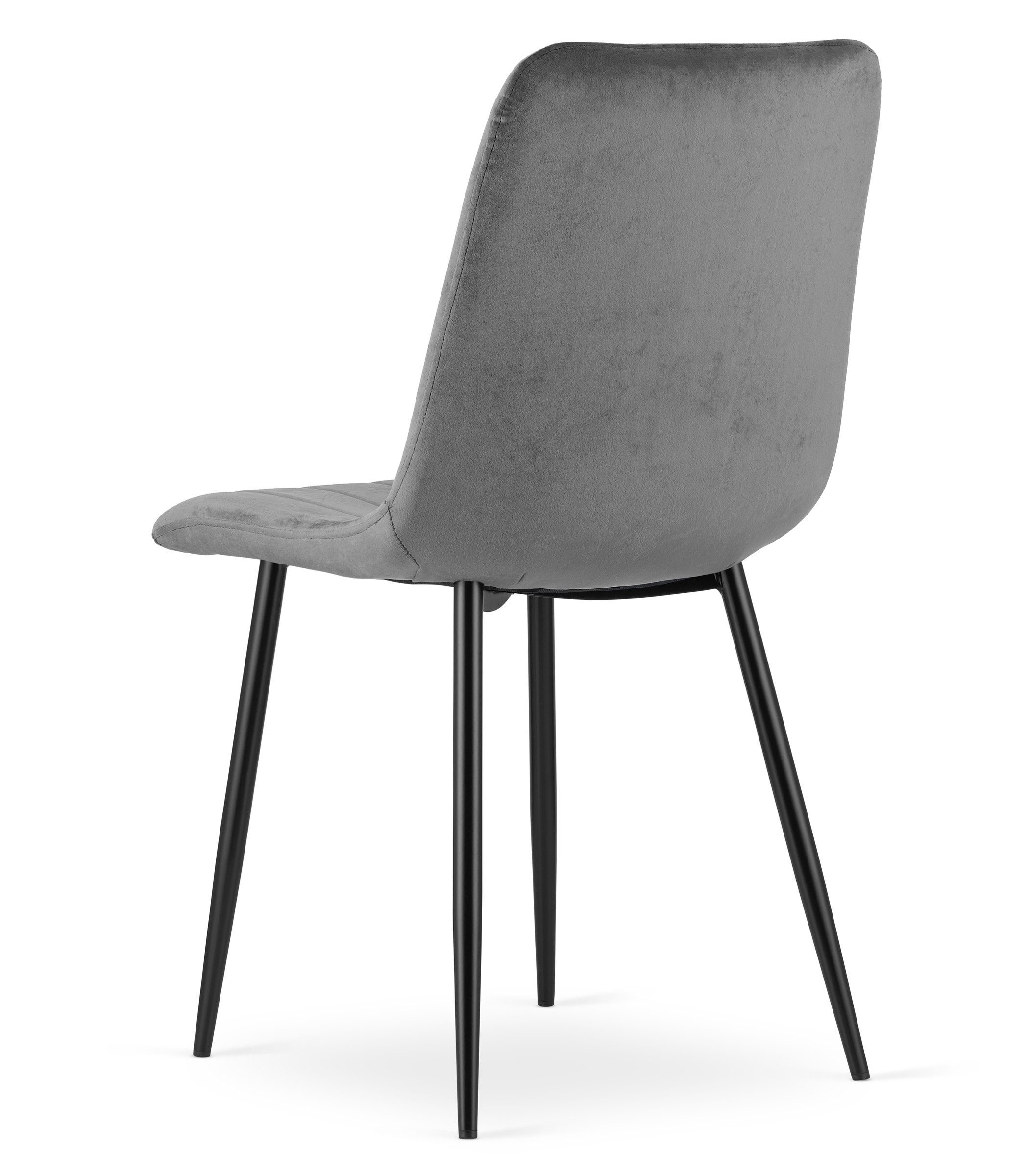 Home Collective Esszimmerstuhl 1er, 2er, 4er Set Polsterstuhl Stuhl Wohnzimmerstuhl (Stuhl Bequemes und strapazierfähiges Design, 90 cm Höhe, 120 kg Belastbarkeit, 2 St), mit grauem Samtsitz und schwarz lackierten Metallbeinen 2er Set