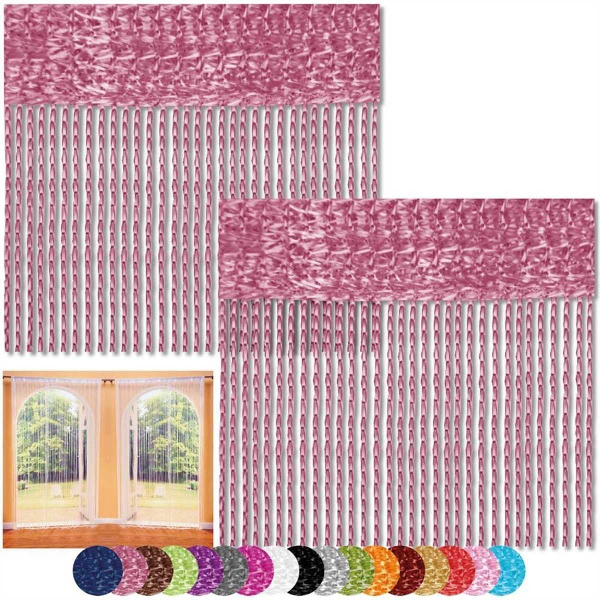 Bestlivings Fadenvorhang (2 St), Stangendurchzug, halbtransparent, Fadengardinen mit Stangendurchzug, Vorhang