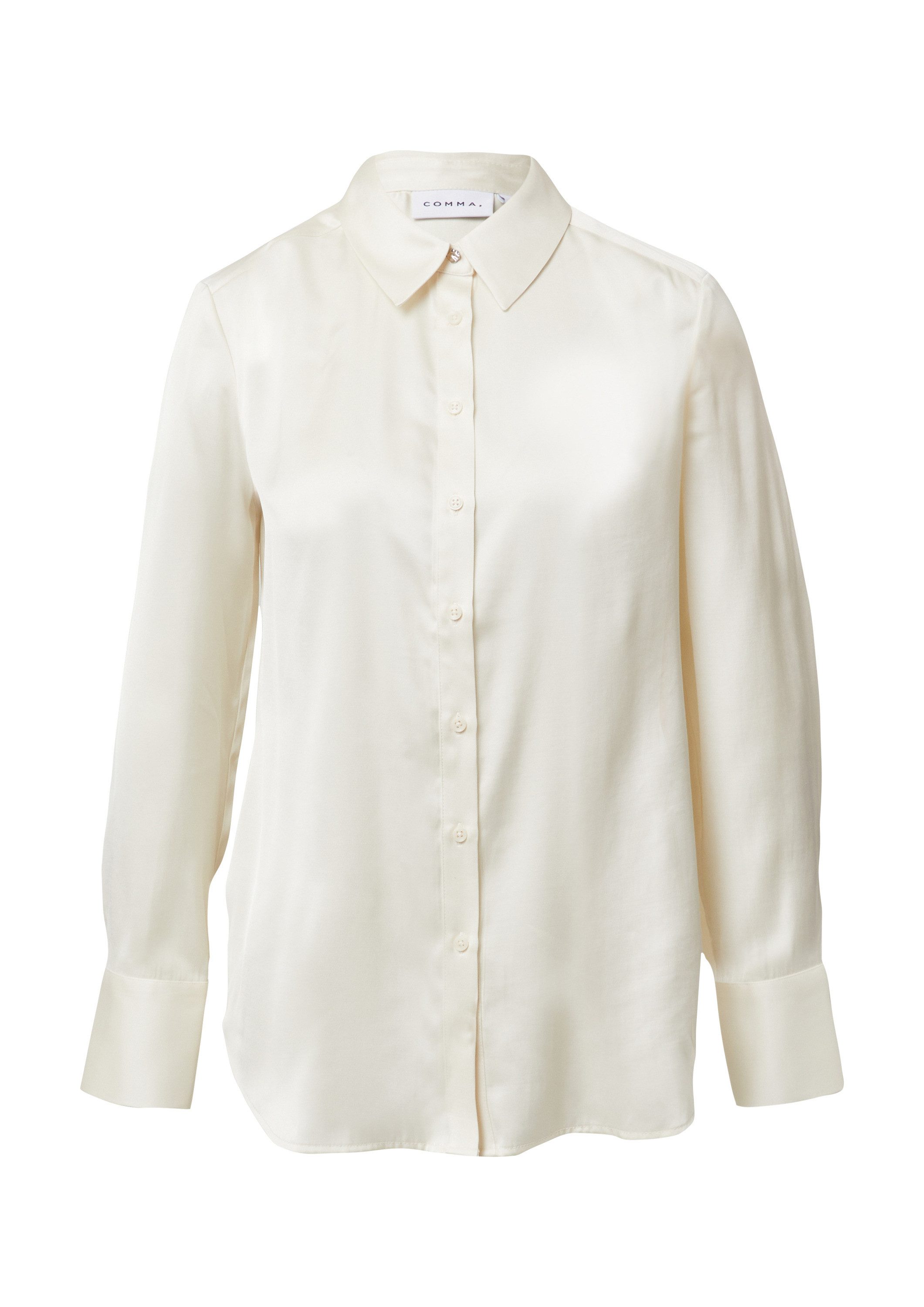comma Langarmbluse Bluse Hemdbluse aus Satin günstig online kaufen