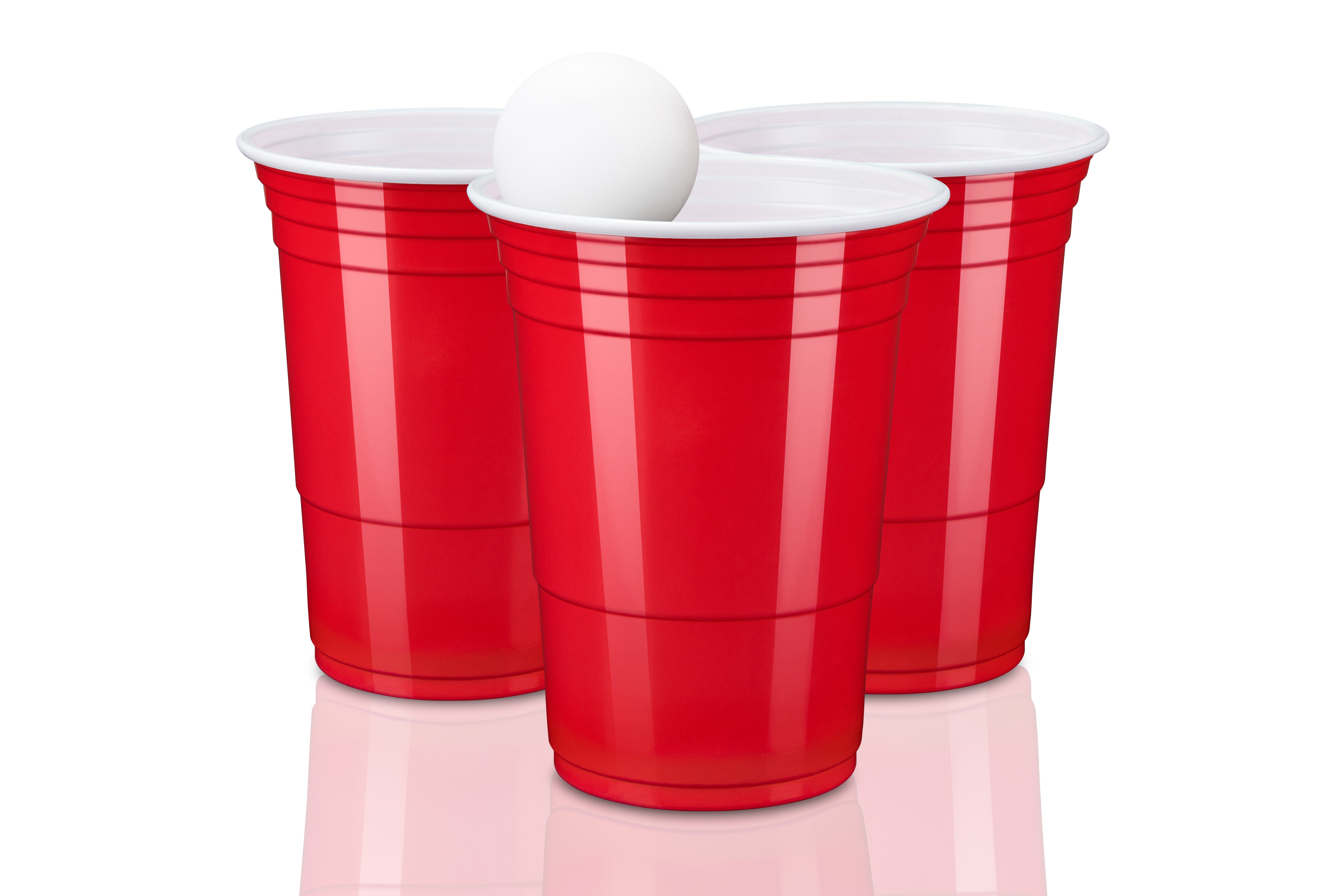 TRESKO Becher - stark Bierpong, wiederverwendbar Rot Red 473ml Pong Partybecher Plastikbecher Beer 16oz, extra Cups