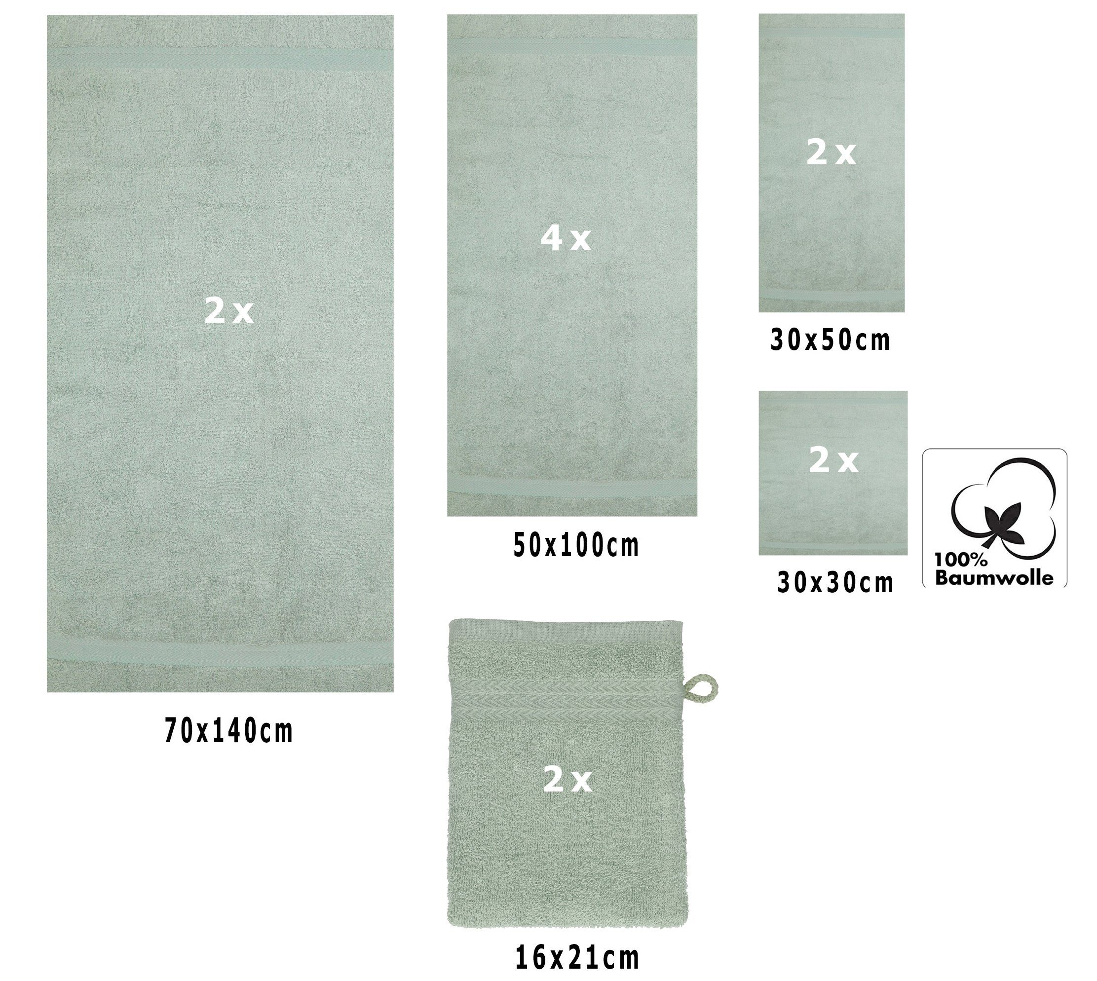 PREMIUM Betz Baumwolle, Frottier Baumwolle, 100% (12-tlg) Handtuch-Set 100% Handtuch heugrün Set 12er