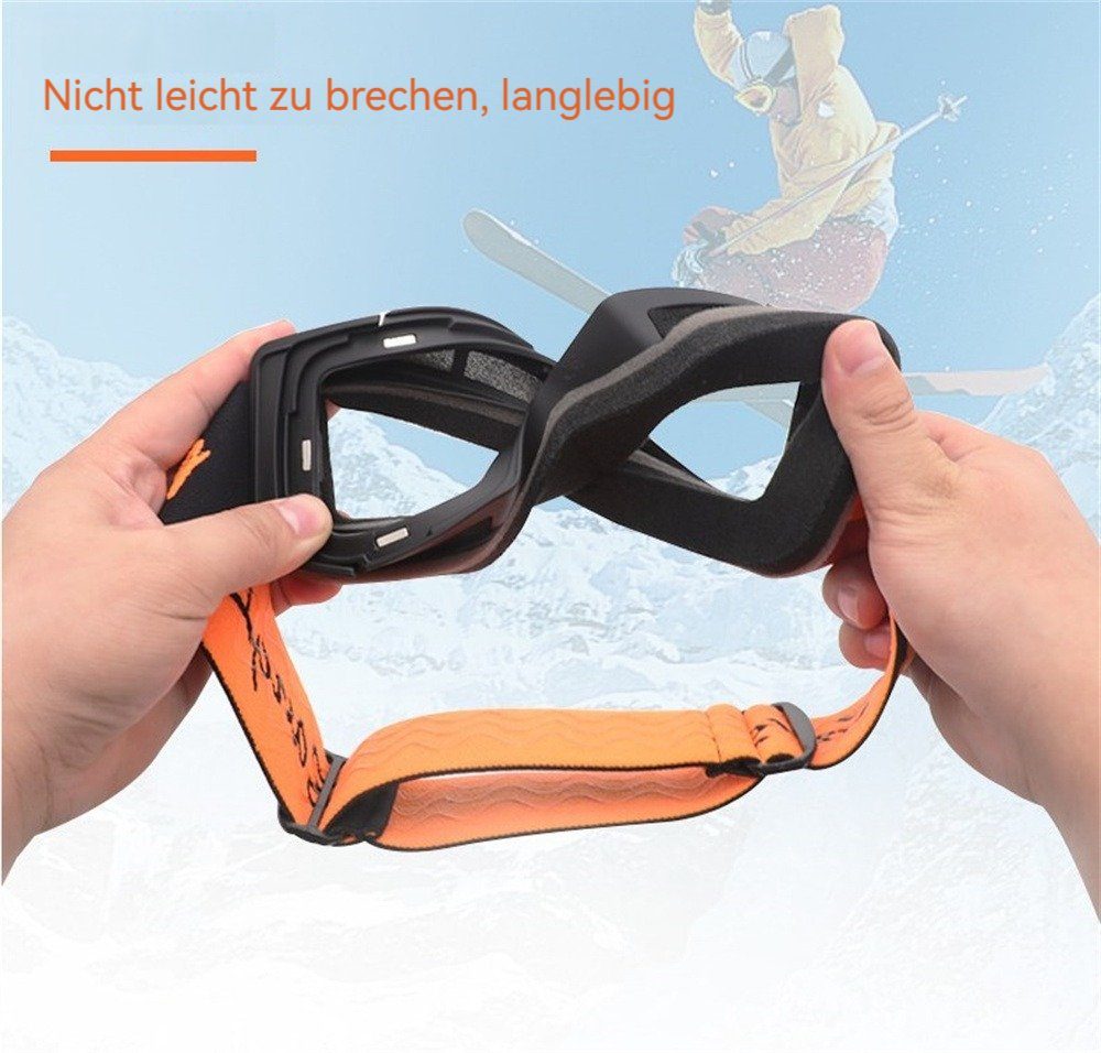 Dekorative Skibrille Skibrille, Kontrastverstärkende mit Mit Schutz, Anti-Beschlag-Beschichtung (1-St), Für UV-Schutz Erwachsene, Skibrille UV praktischer