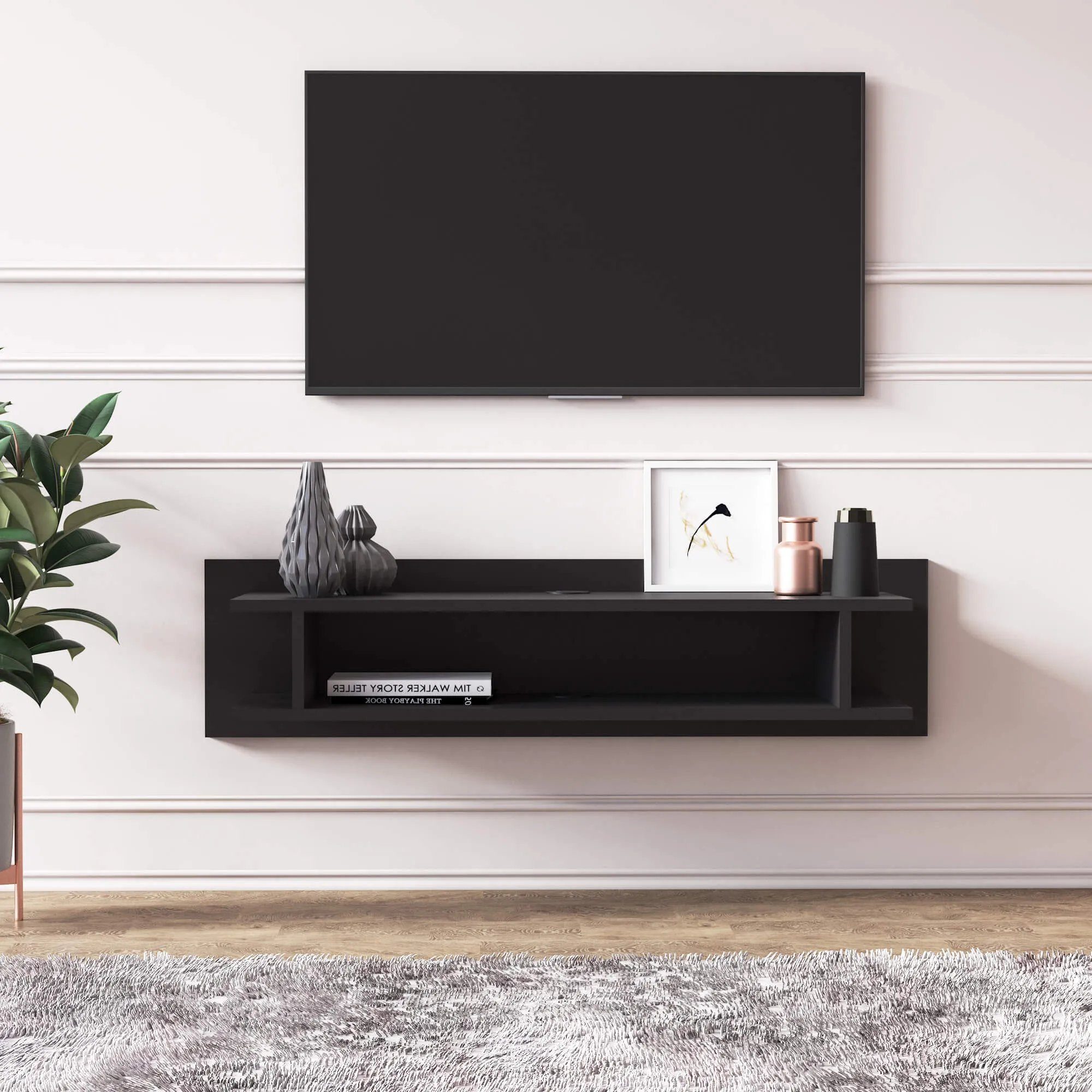 Minimadecor TV-Schrank Lucio Floating TV-Schränke schwarz oder weiß 120 cm x 30 cm x 30 cm