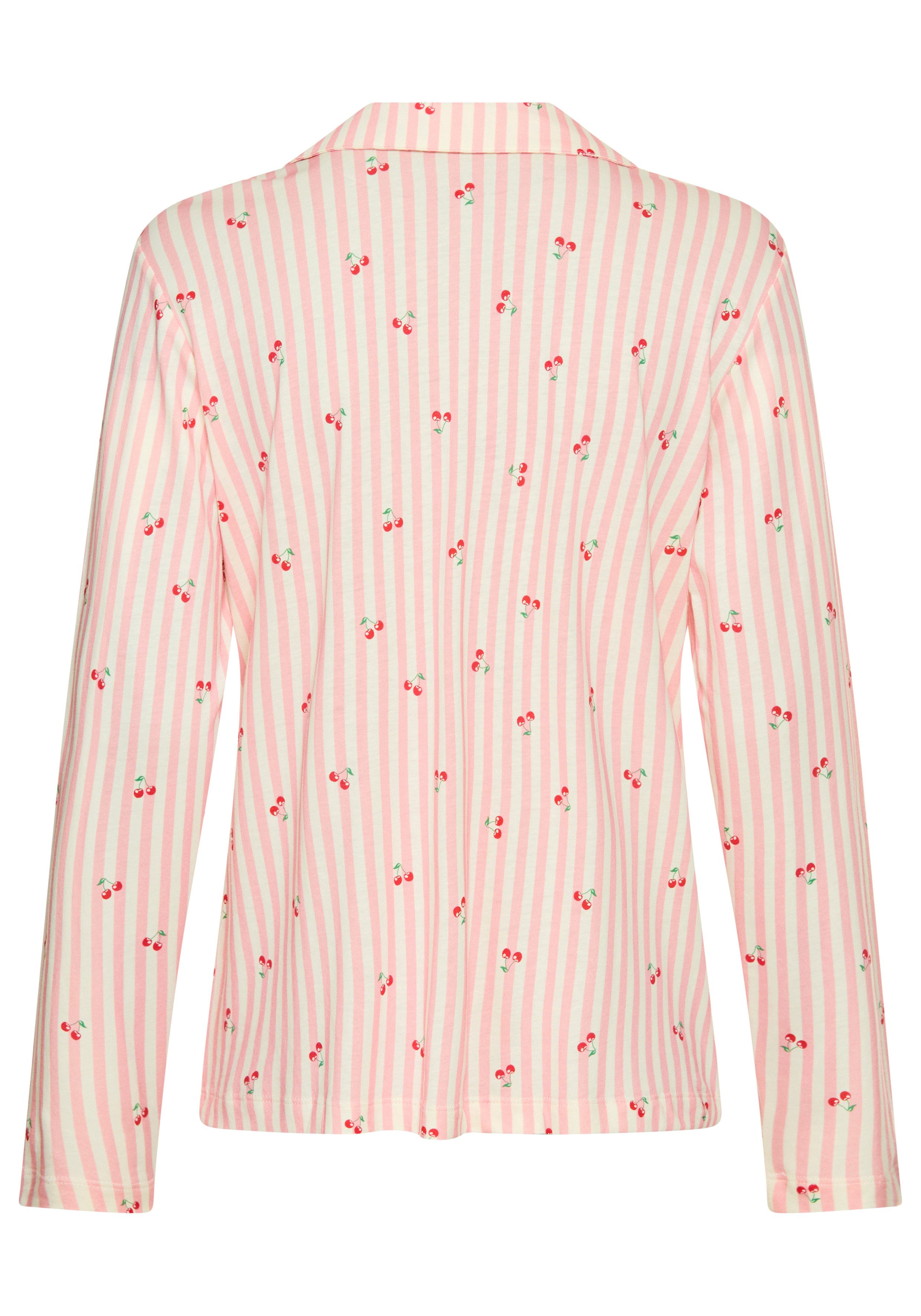 Vivance Dreams by Lascana Pyjamaoberteil mit süßem Streifen- und Früchtedruck – Bild 4 von 5