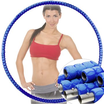 SHG Hula-Hoop-Reifen Fitness für Jedermann, 8 teilig, Edelstahlkern befüllbar, 94 Durchmesser, zum Zusammenstecken
