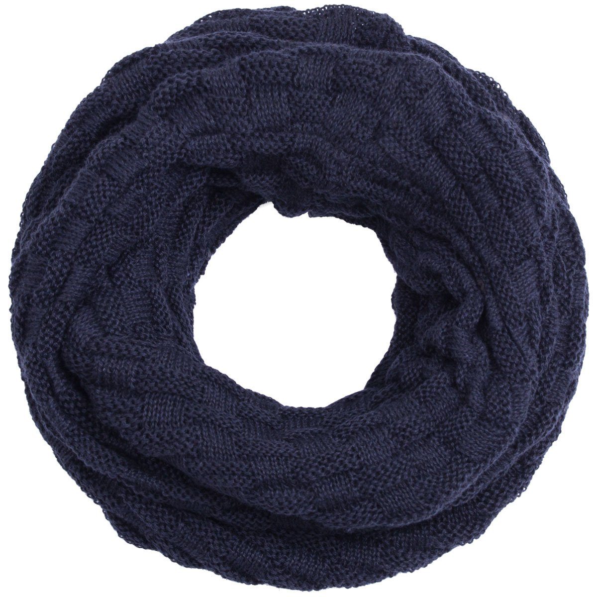 compagno Loop, (1-St), Winterschal Damen Herren Loop Winter Schal Strickschal marineblau