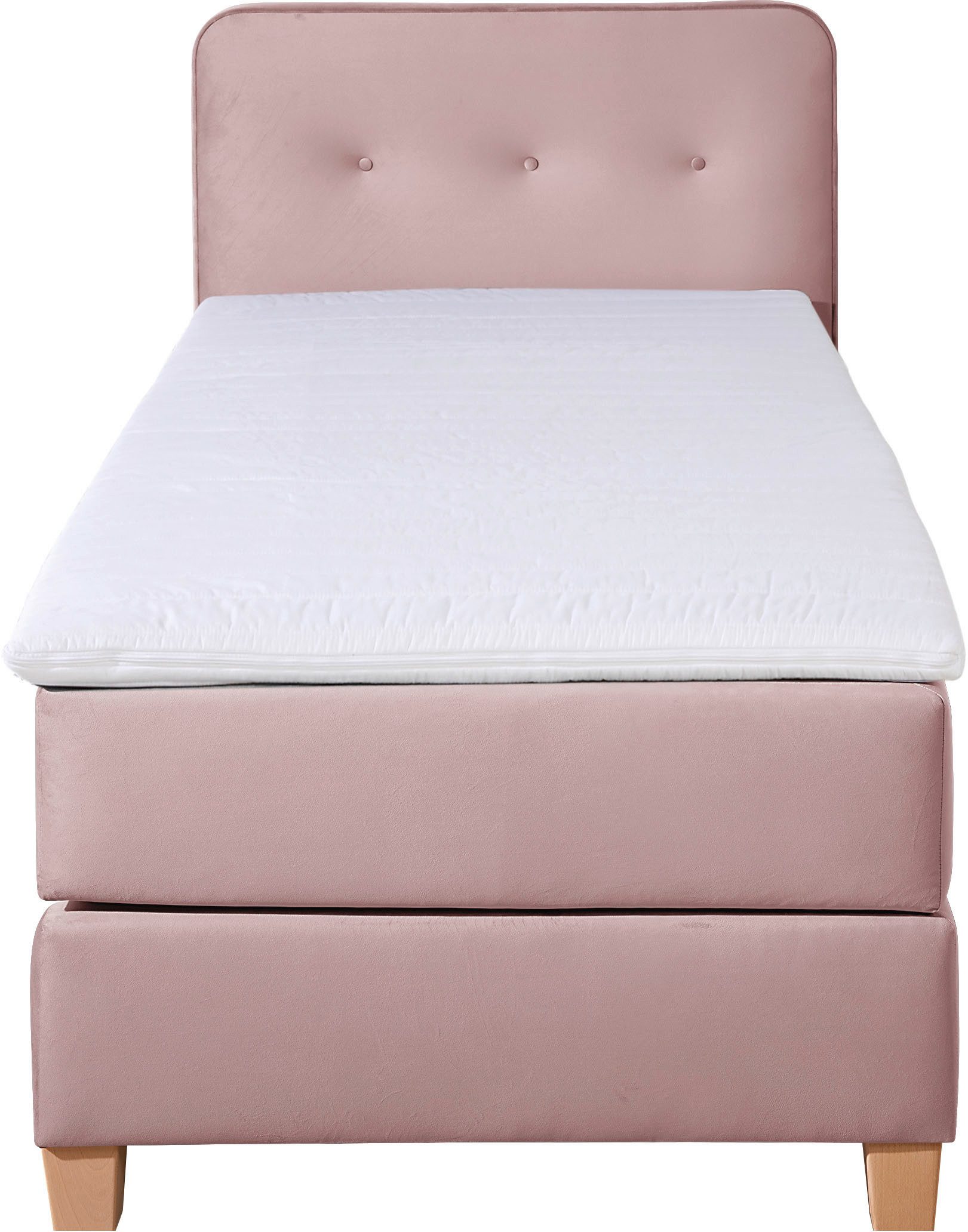 Home affaire Boxspringbett Fargo, inkl. Topper, in 3 Matratzenarten, in Samt- oder Strukturstoff