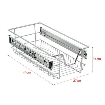 en.casa Schublade (2er Set), Teleskopschublade für 30cm Schrankbreite inkl. Schienen