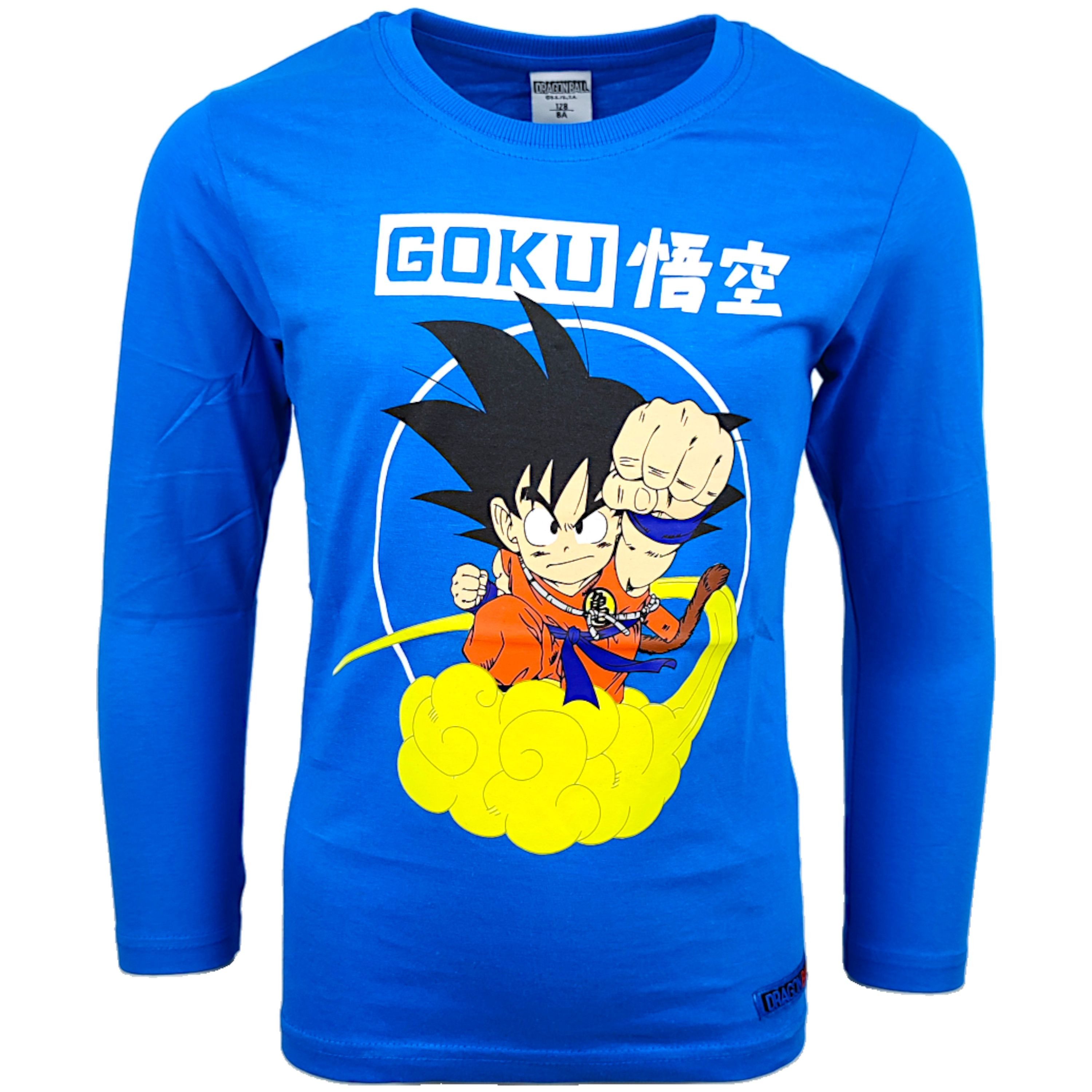 Dragon Ball Langarmshirt Son Goku Jungen Shirt aus Baumwolle Gr. 104 - 152 cm
