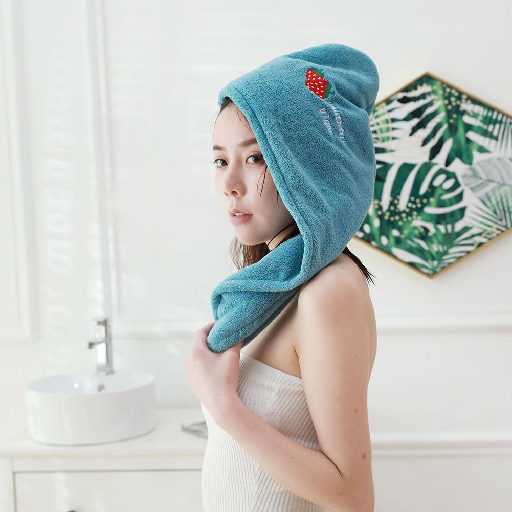 Blusmart Turban-Handtuch Für Frauen, Haarhandtuchwickel Für Anti-Frizz-Haarhandtuch Nasses pink