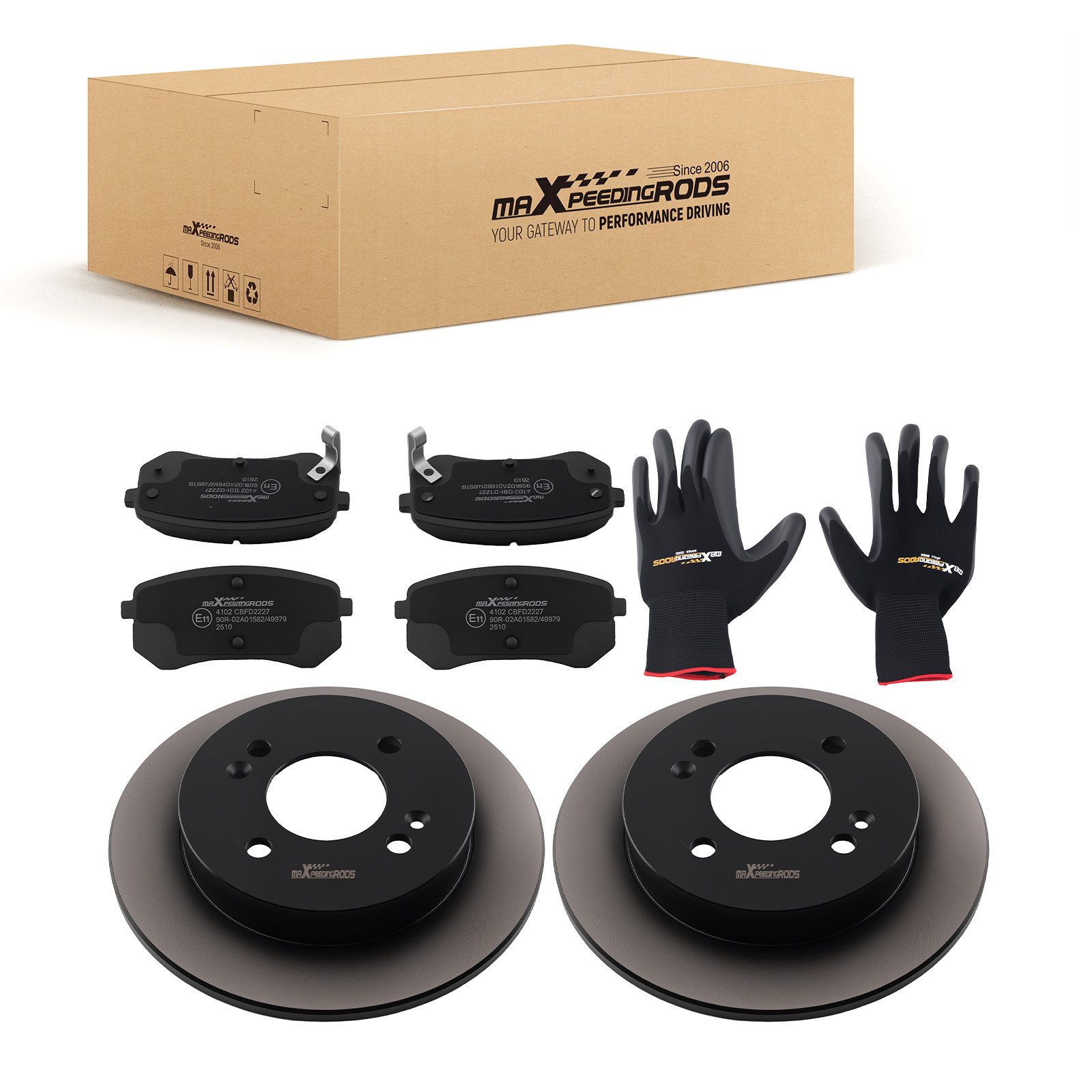 maXpeedingrods Bremsbelag, Bremsenset Bremsscheiben Bremsbeläge Hinten For Hyundai i10 PA Kia