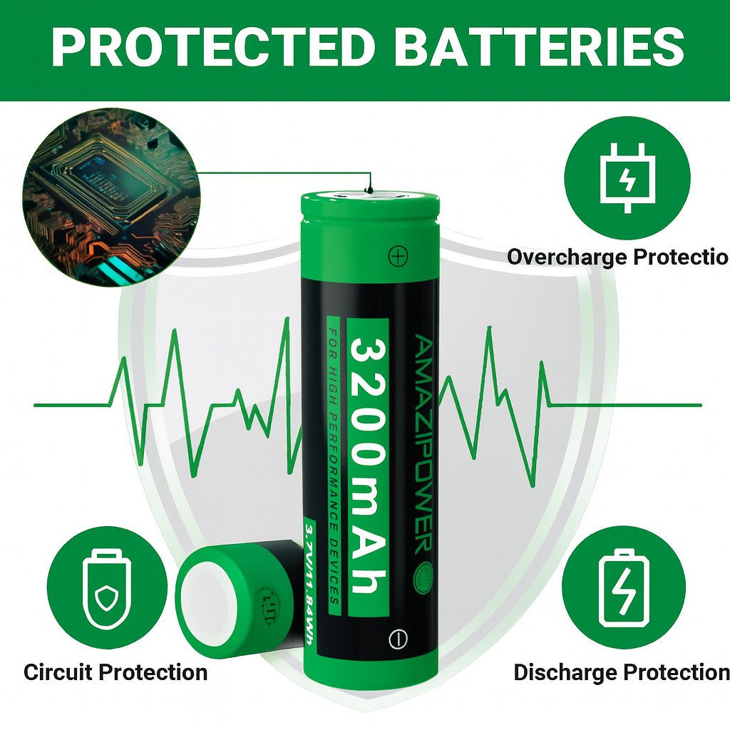 LA CUTE 3200mAh NiMH Akku 3,7V Wiederaufladbar, LED-Stirnlampen Vape Akku 18650 Akku Li-Ion 18650 3200 mAh (3,7 V, 2 St), Hohe Kapazität, Mehrfachschutz, langle – Bild 3 von 5
