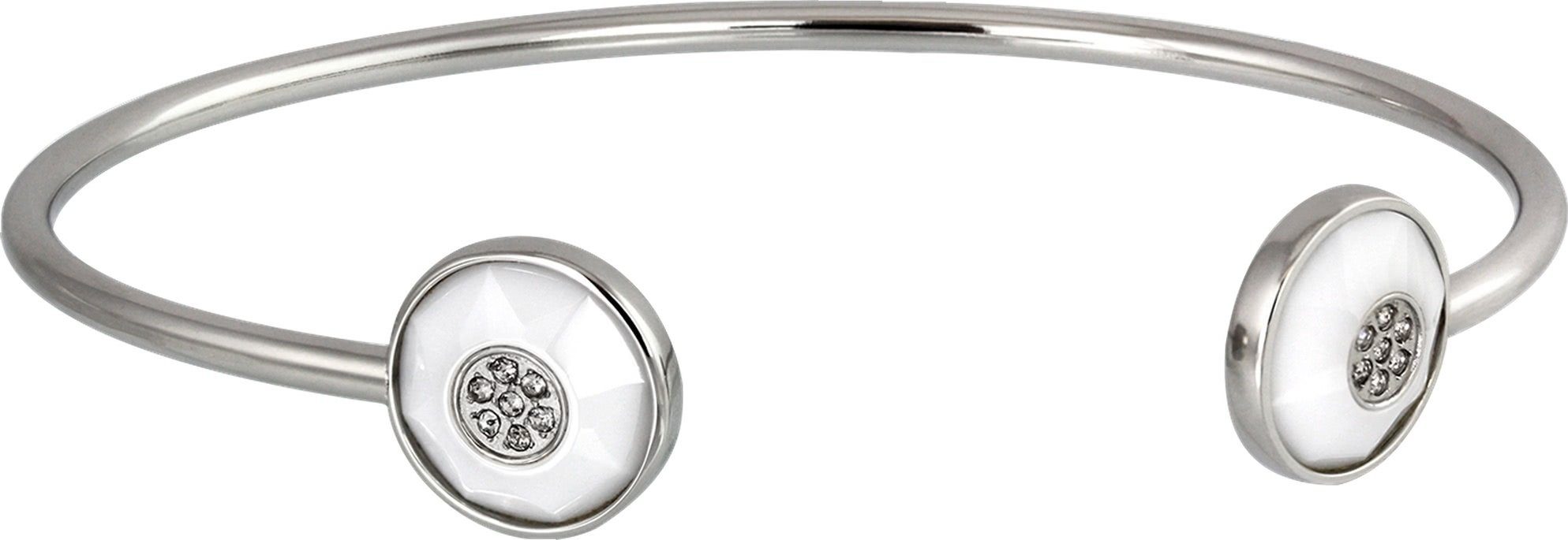 Armreif Amello Armreifen Rondel silber-weiß