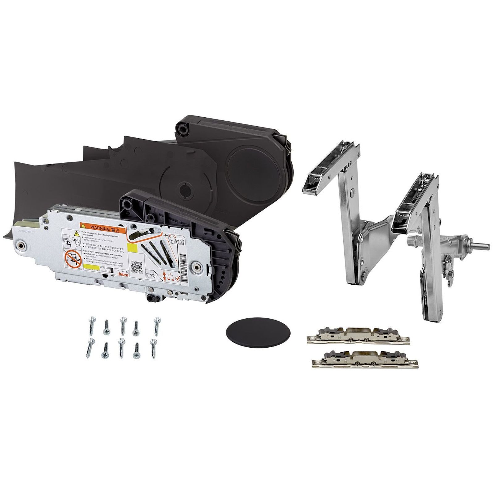 blum Möbelbeschlag AVENTOS HS Kraftspeicher-Set Klappenbeschlag, Typ D anthrazit Korpushöhe 526-675mm Frontgewicht 3-6,75kg