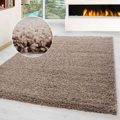 Hochflor-Teppich Teppich Shaggy Hochflorteppich Wohnzimmer Schlafzimmer Langflor, Miovani, Rechteckig, Höhe: 30 mm