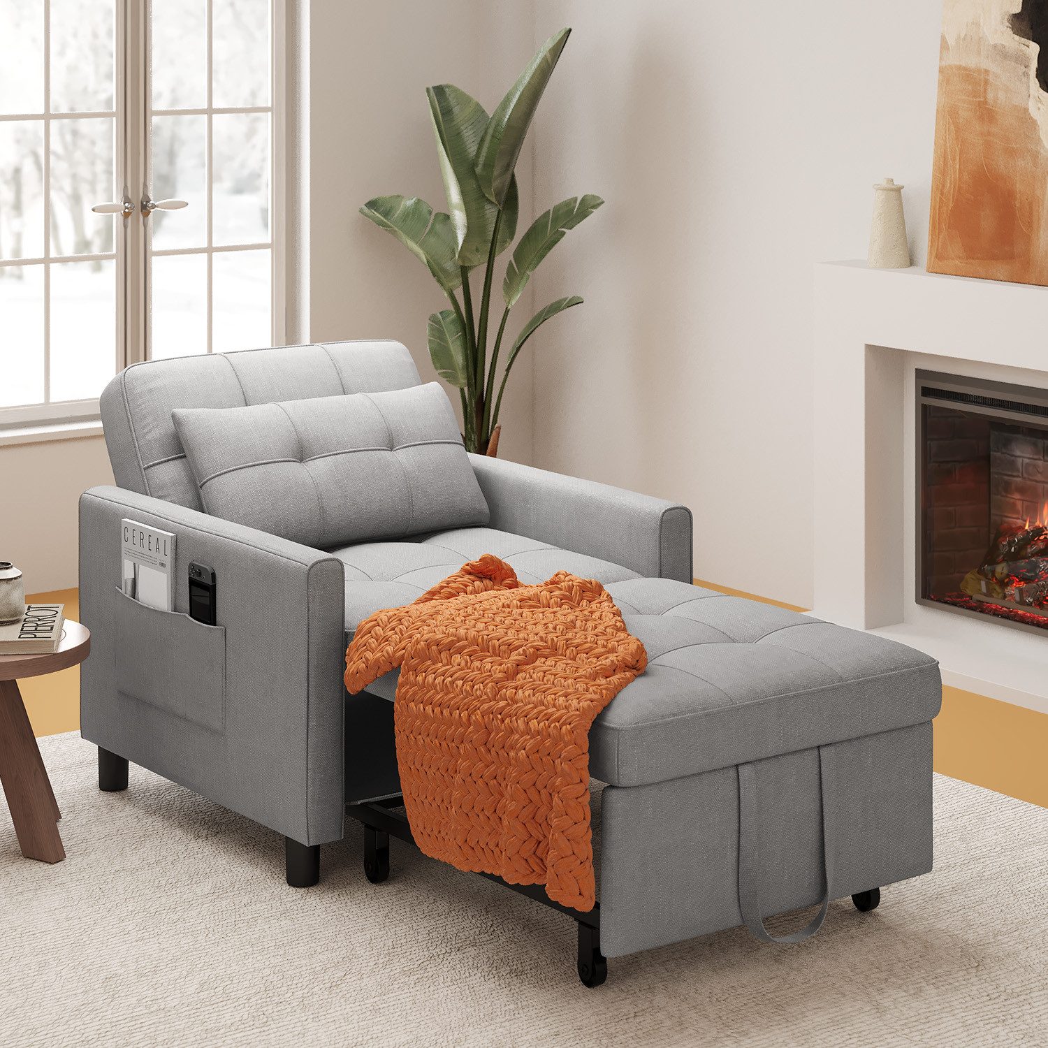 Bealife Relaxsessel 3 in 1 Klappsessel, Schlafsessel, Liegesessel, 175 cm, Verstellbare Rückenlehne