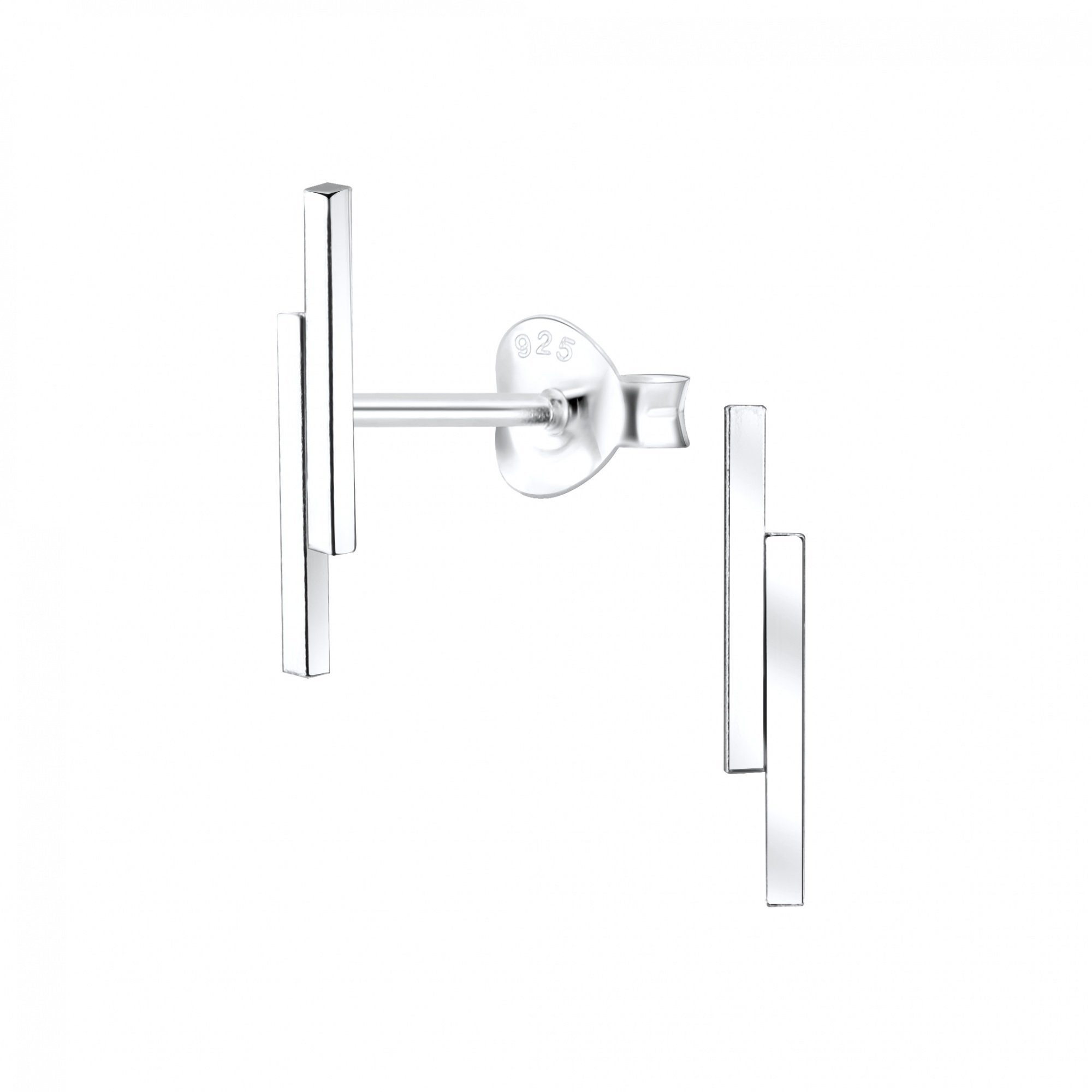 Paar Ohrstecker STAB doppelt silber, 2-tlg.