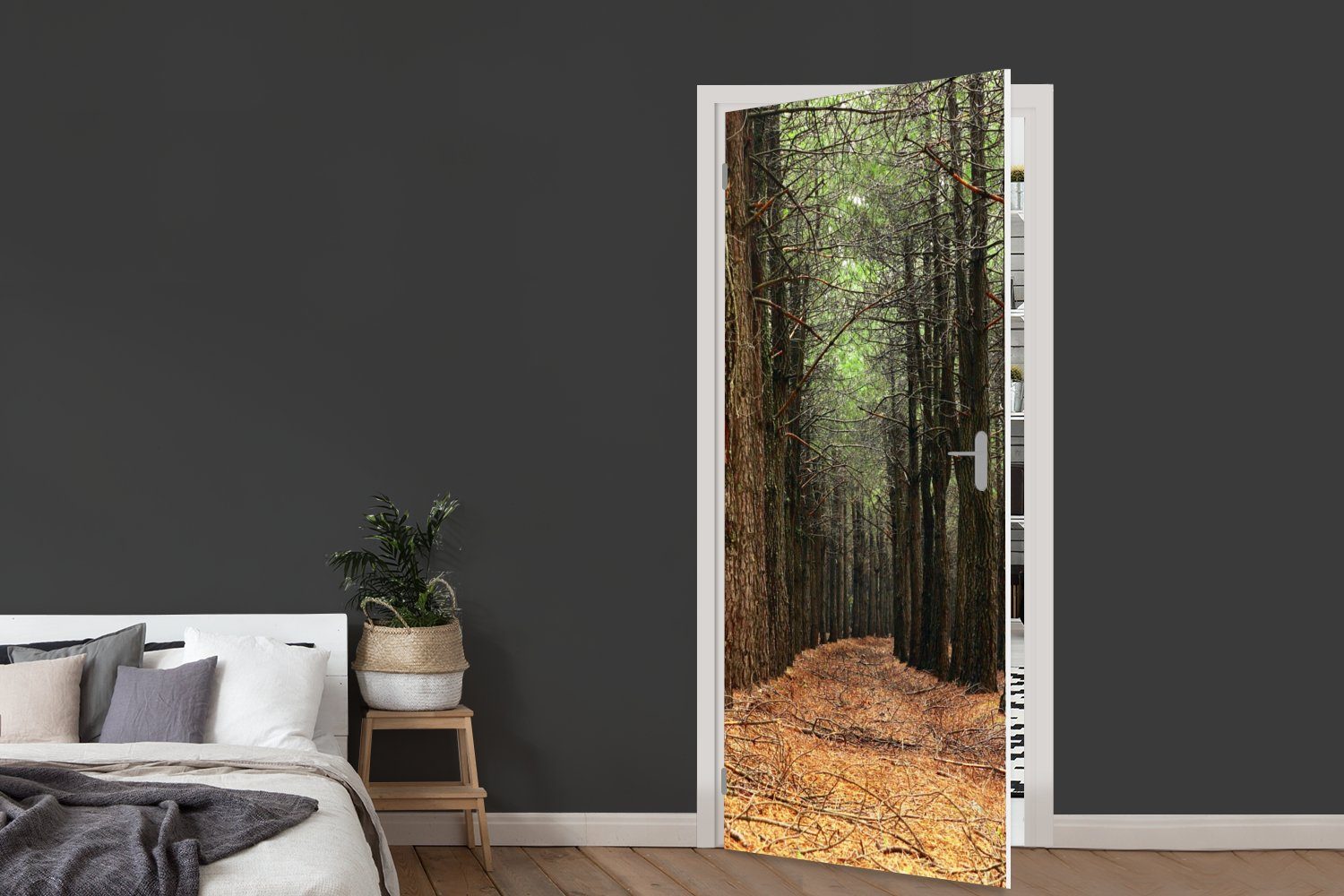 MuchoWow Türtapete Herbst - Dekoration - Wald, St), Tür, bedruckt, Türaufkleber, cm für (1 Fototapete 75x205 Matt