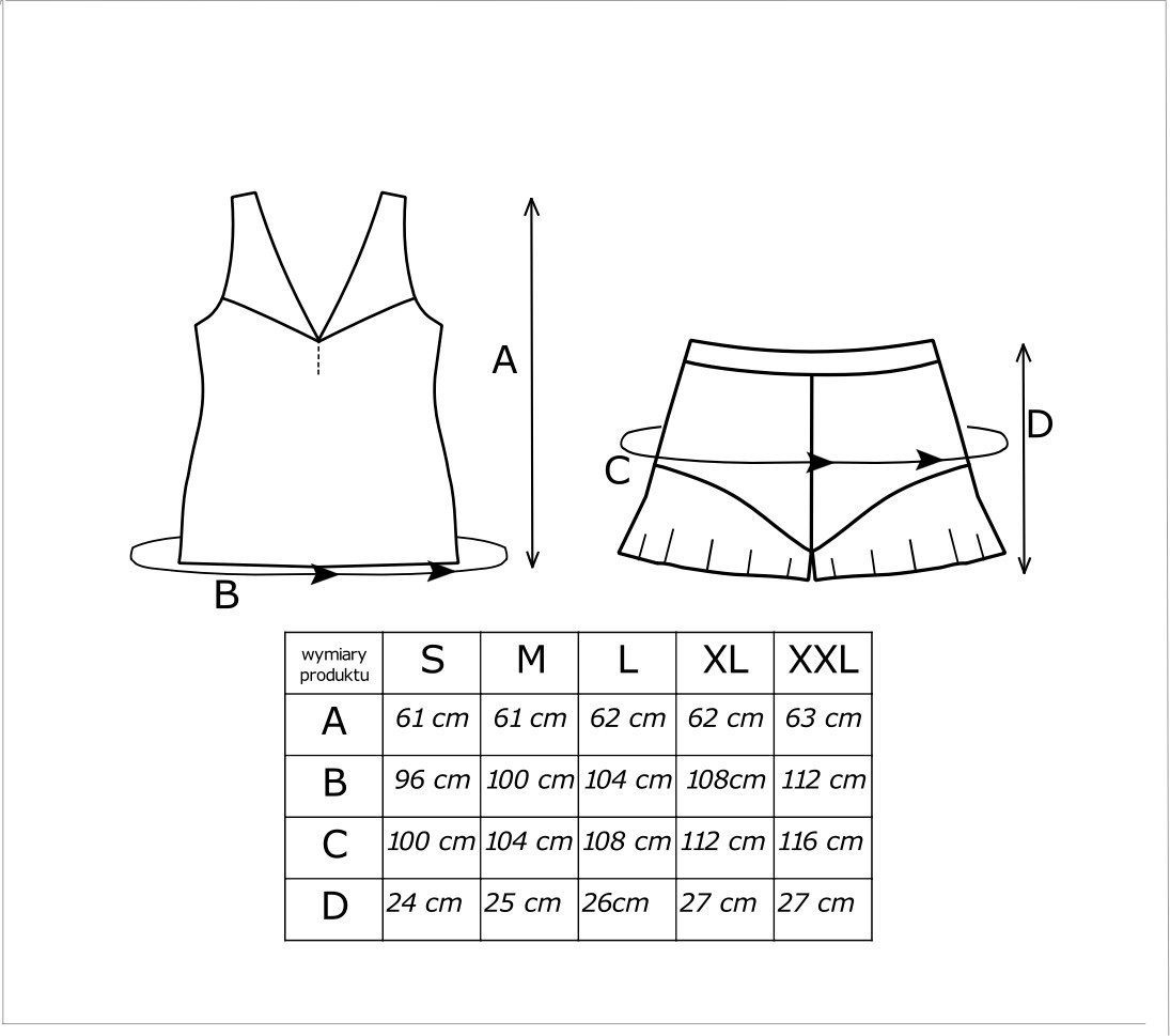 Donna Shorty Schlafanzug kuerz in Pink mit Spitze (2 tlg) Shorts mit Rüsche, luxuriöse-Viskosemischung