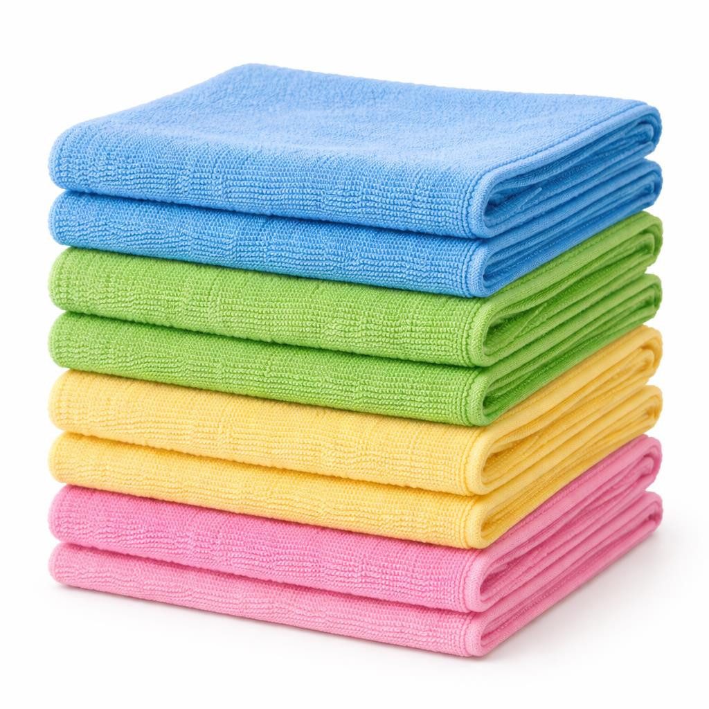 BAYLI 16er Set Mikrofasertücher 38x38 cm 210g/m² Trockentuch 4 Farben je 4 Reinigungstuch