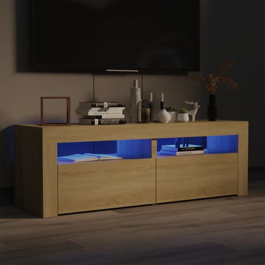 TV-Schrank mit LED-Leuchten vidaXL Sonoma-Eiche Sonoma TV-Schrank Eiche cm (1-St) 120x35x40