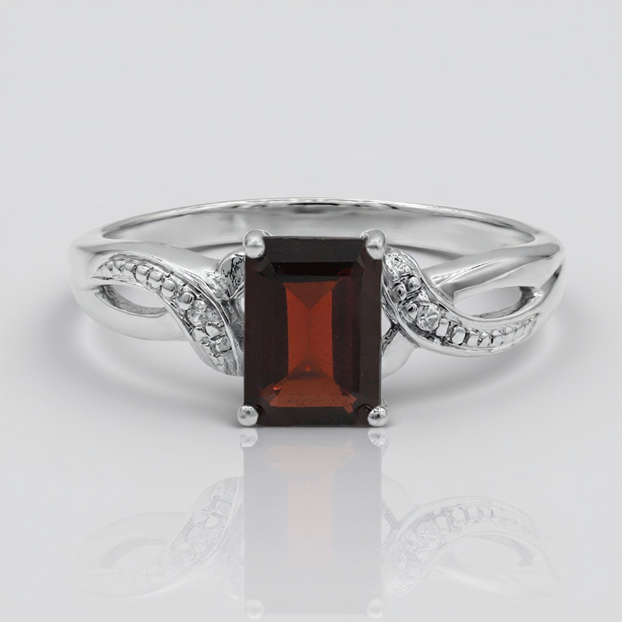 Cavill Silberring Mosambik Granat Ring 1,02 ct, platiniertes 925 Silber, el günstig online kaufen