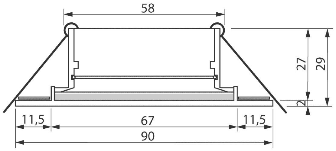 Alu Bad Fassung, IP44 Einbaustrahler inkl. Einbaustrahler GU10 Lochdurchmesser SEBSON LED 75mm