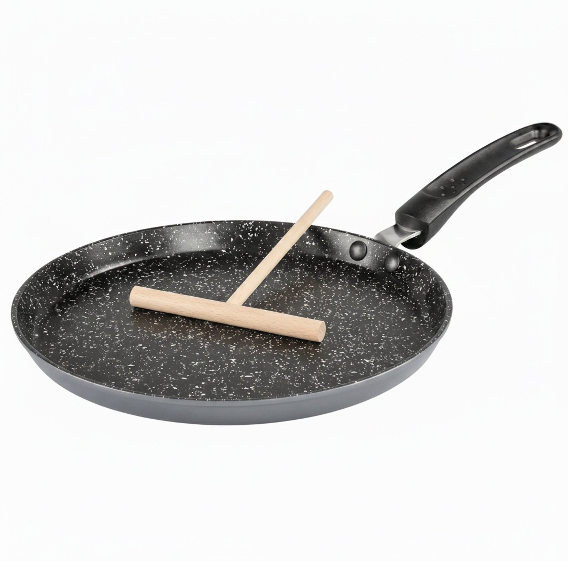 STONELINE Crêpepfanne, Aluminium (1-tlg), mit echten Steinpartikeln, induktionsgeeignet, Designed in Germany