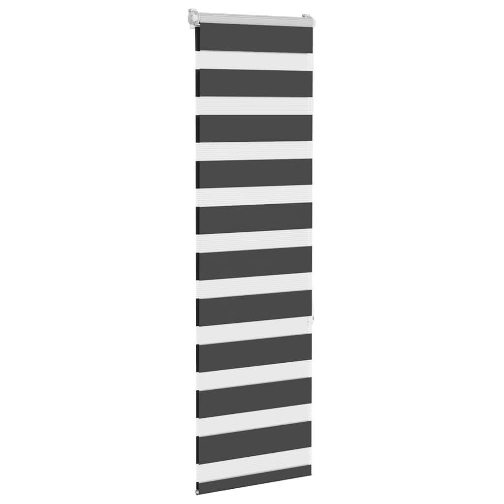 vidaXL Gardine 50 x 150 cm Zebrarollo Schwarz 50x150 cm Stoffbreite 45,9 cm Polyester